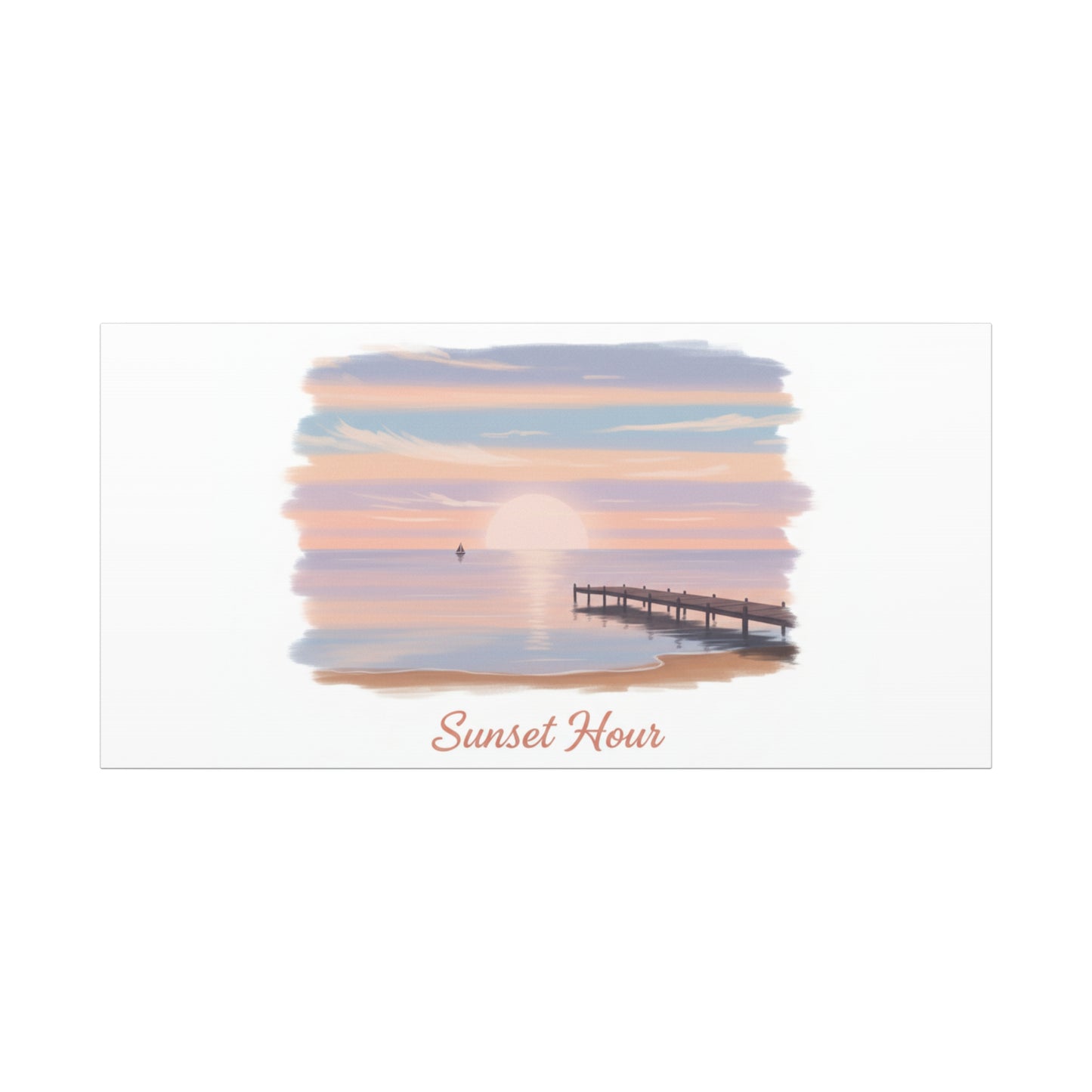 Sunset Hour Canvas, Matte Stretched 1.25" | Minimal Luxe Gold Accent
