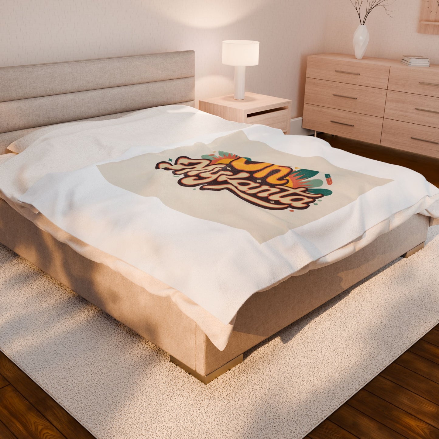 Oh Mylanta Retro Script Velveteen Plush Blanket