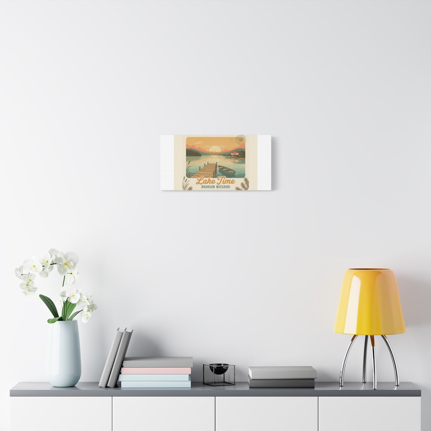 Vintage Postcard Canvas Lake Time Print