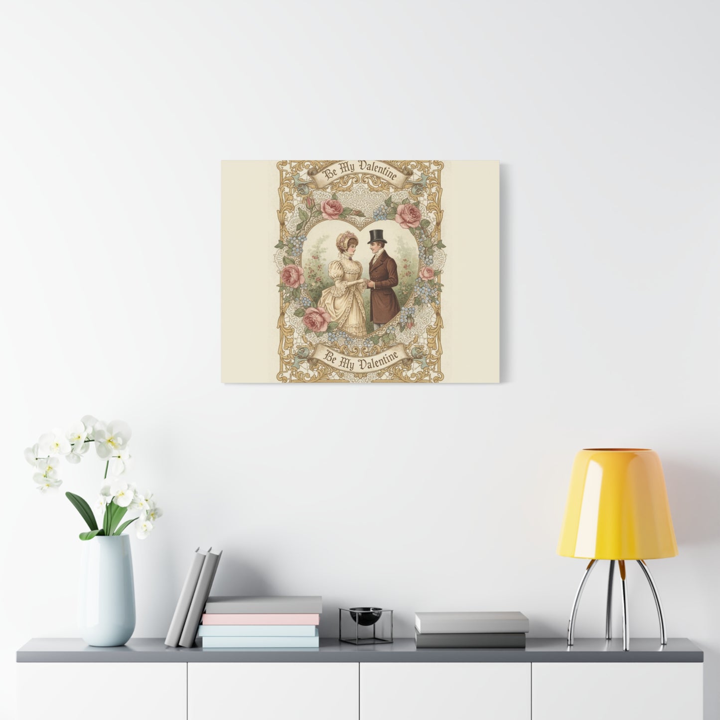 Victorian Valentine Print Canvas | Retro Americana, Vintage Romance