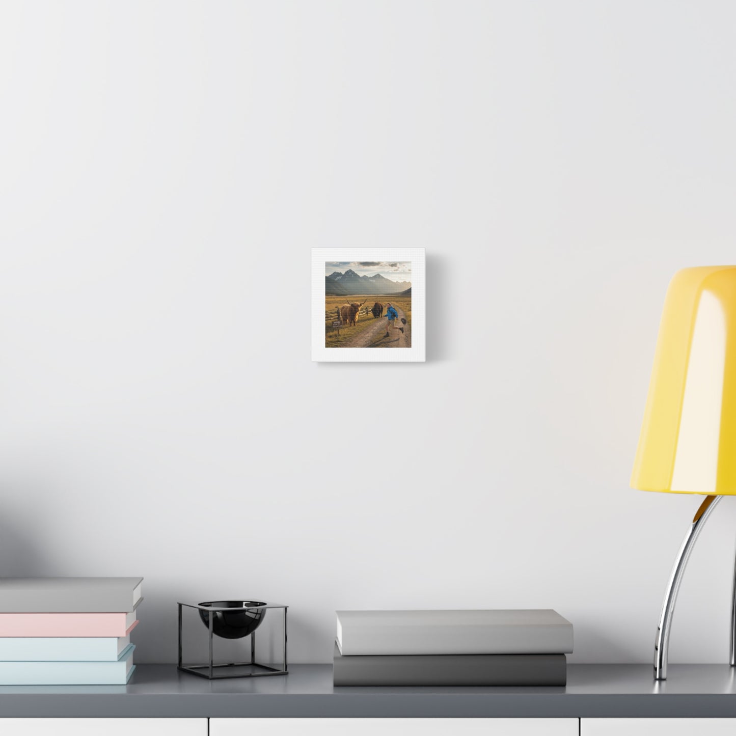 Chased by a Buffalo Canvas | wholesome sarcasm print, soft humor wall art