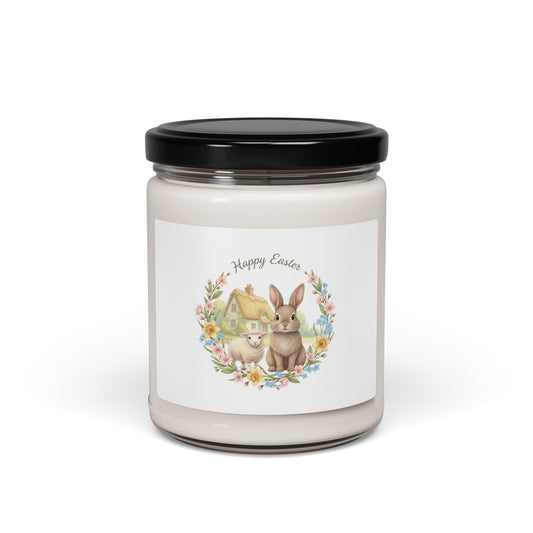 Cottagecore Winter Floral Soy Candle | Rustic Botanical, Cozy Botanical Print