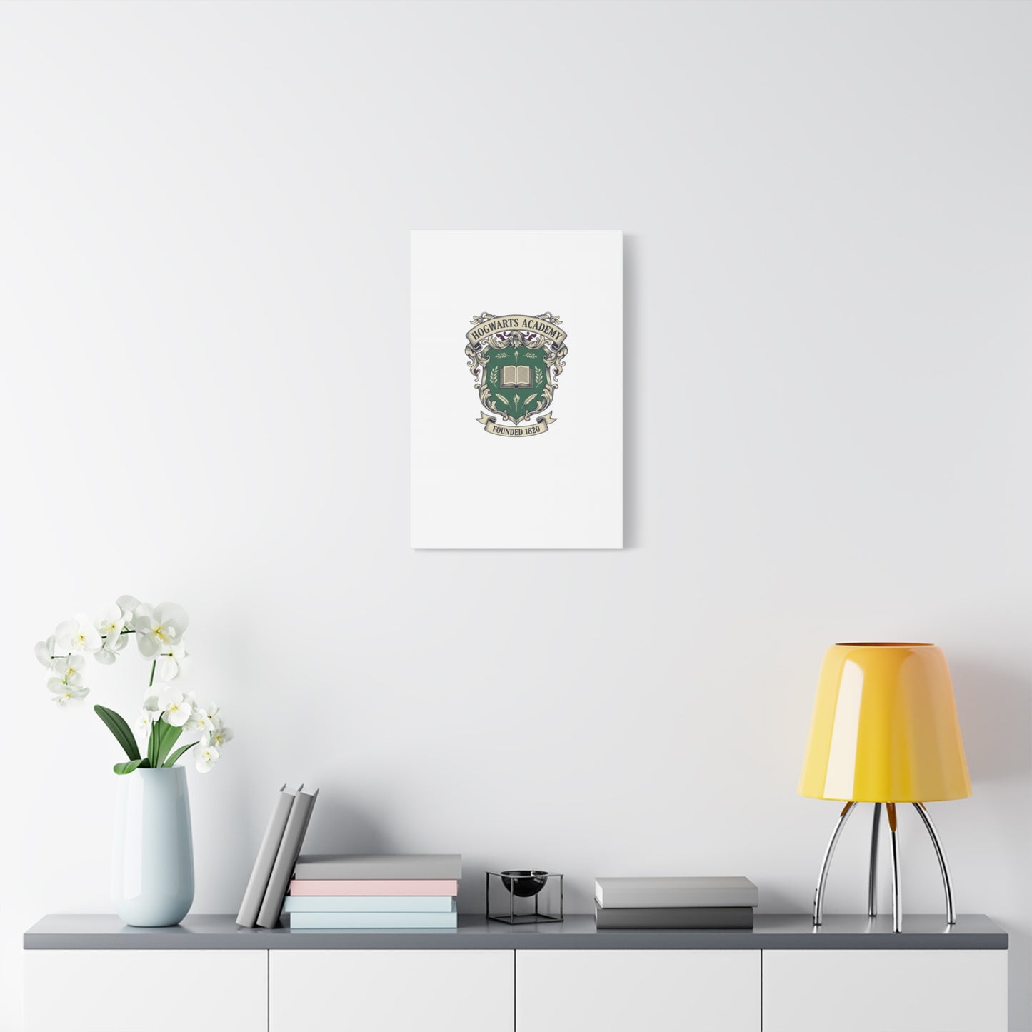 Hogwarts Ivy-Style Emblem Canvas | vintage club logo, old money crest