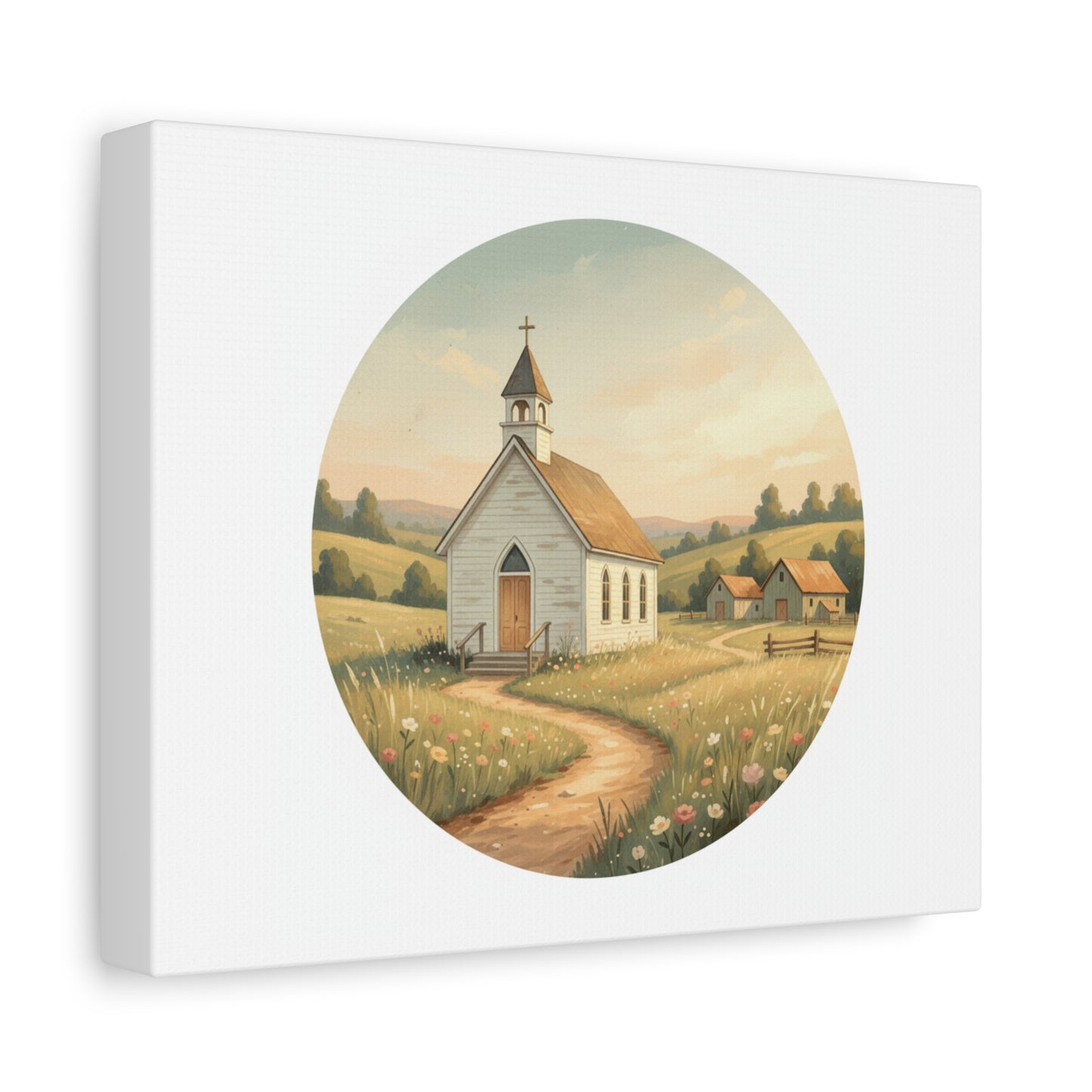 Country Church Matte Canvas, Stretched, 1.25"