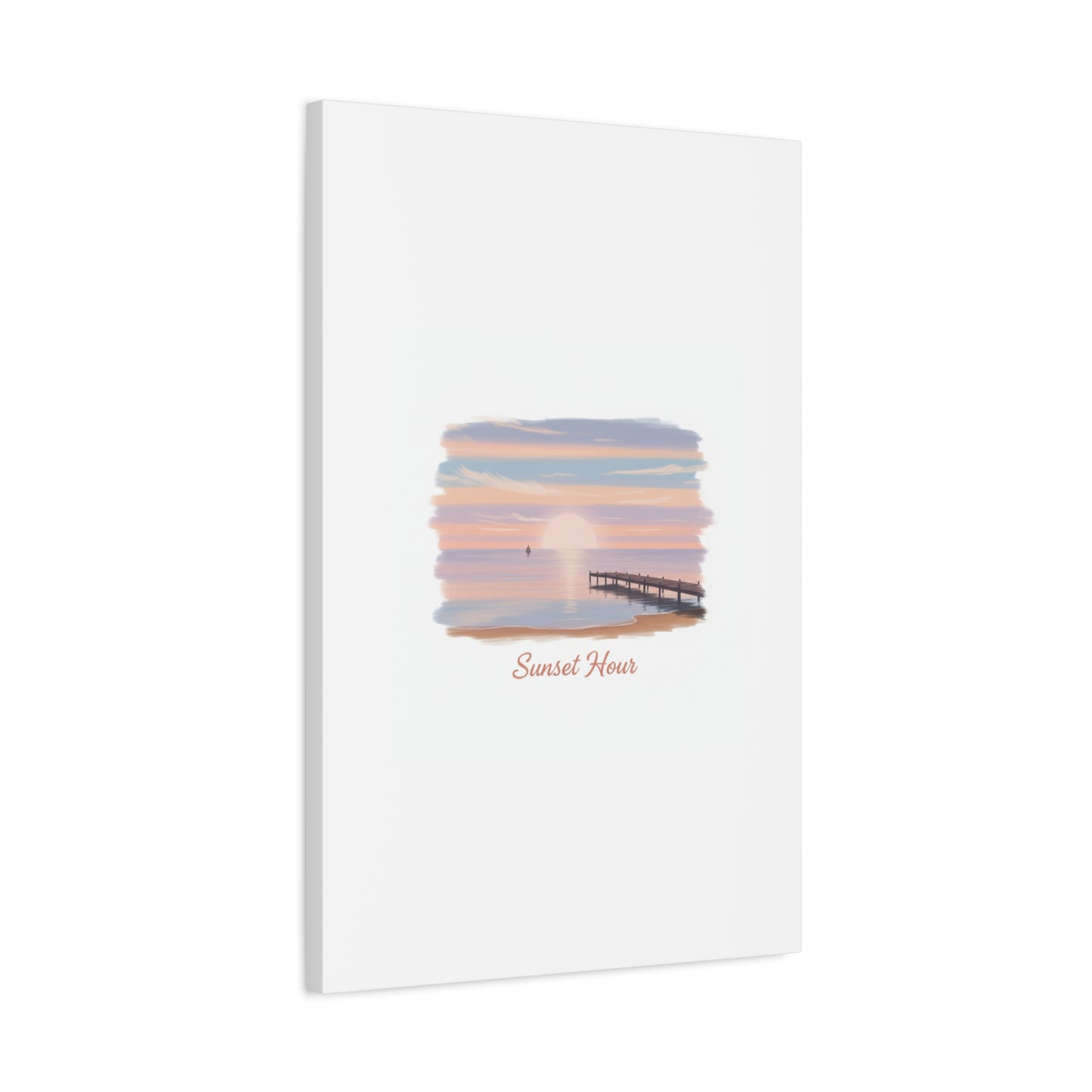 Sunset Hour Canvas, Matte Stretched 1.25" | Minimal Luxe Gold Accent