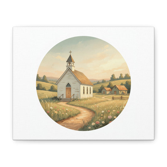 Country Church Matte Canvas, Stretched, 1.25"