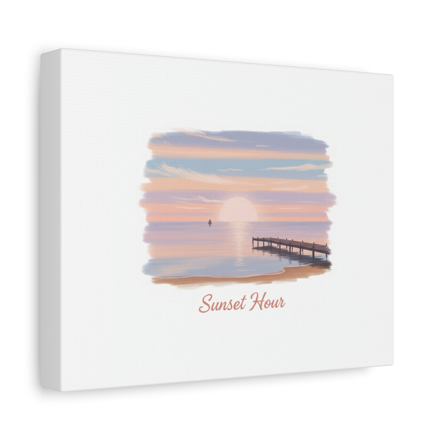 Sunset Hour Canvas, Matte Stretched 1.25" | Minimal Luxe Gold Accent