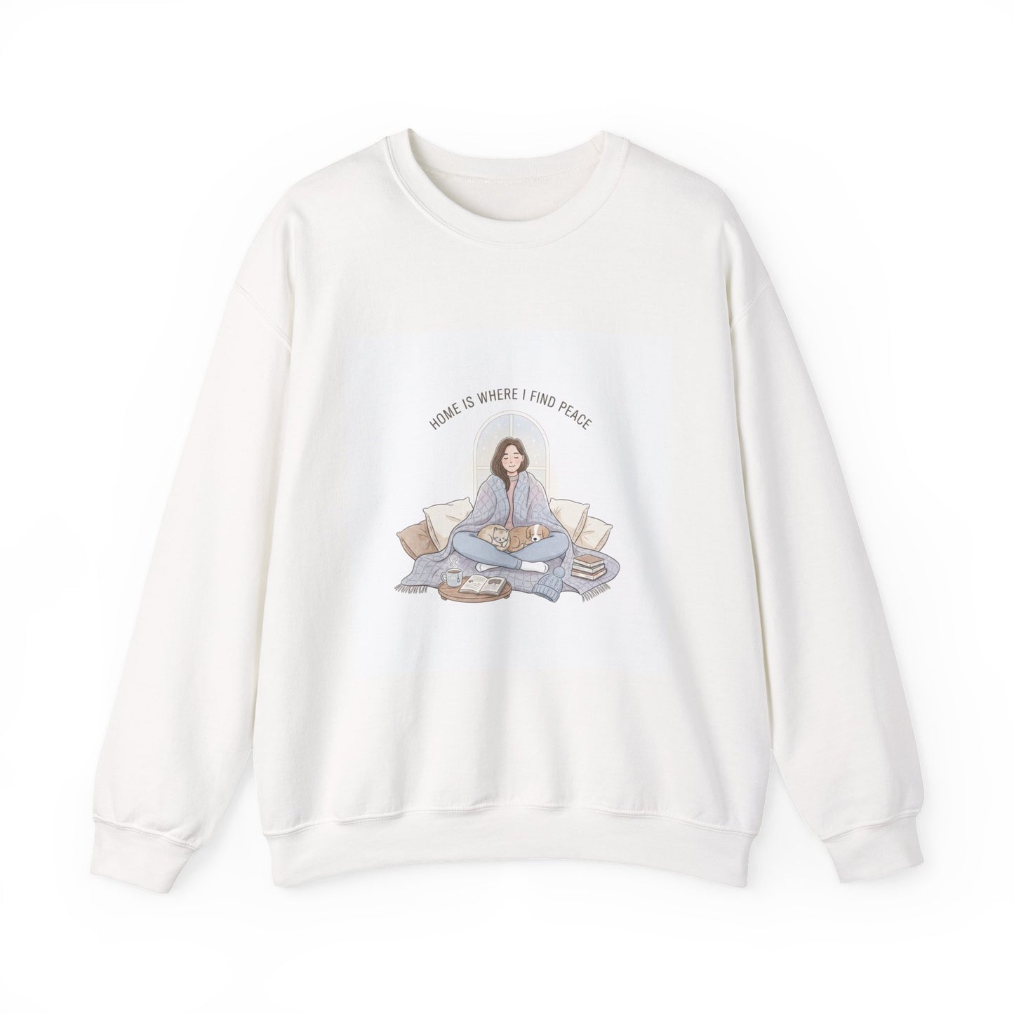 Home Is Where I Find Peace Crewneck Sweatshirt | Introvert Homebody Cozy Winter