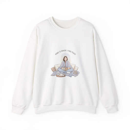 Home Is Where I Find Peace Crewneck Sweatshirt | Introvert Homebody Cozy Winter