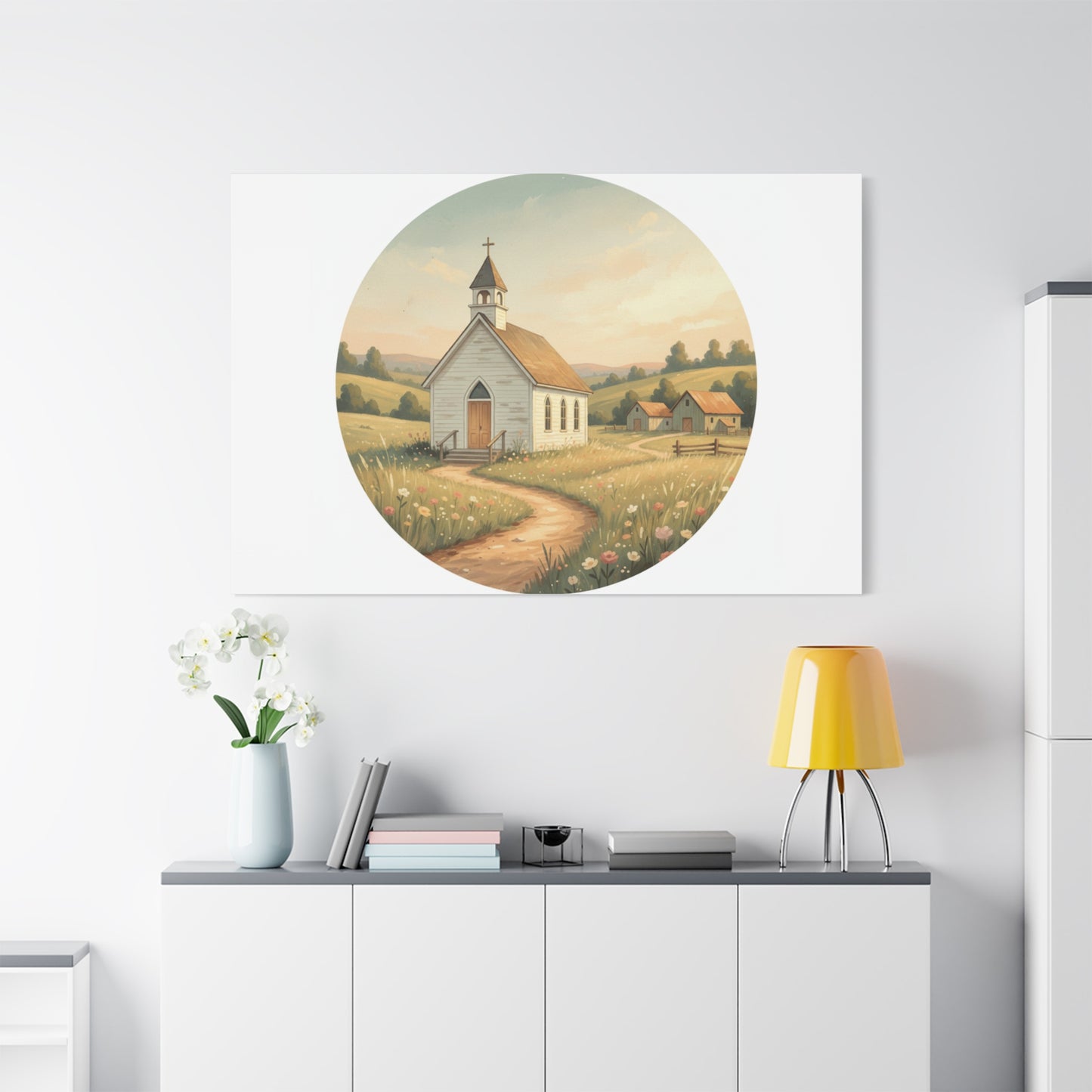 Country Church Matte Canvas, Stretched, 1.25"