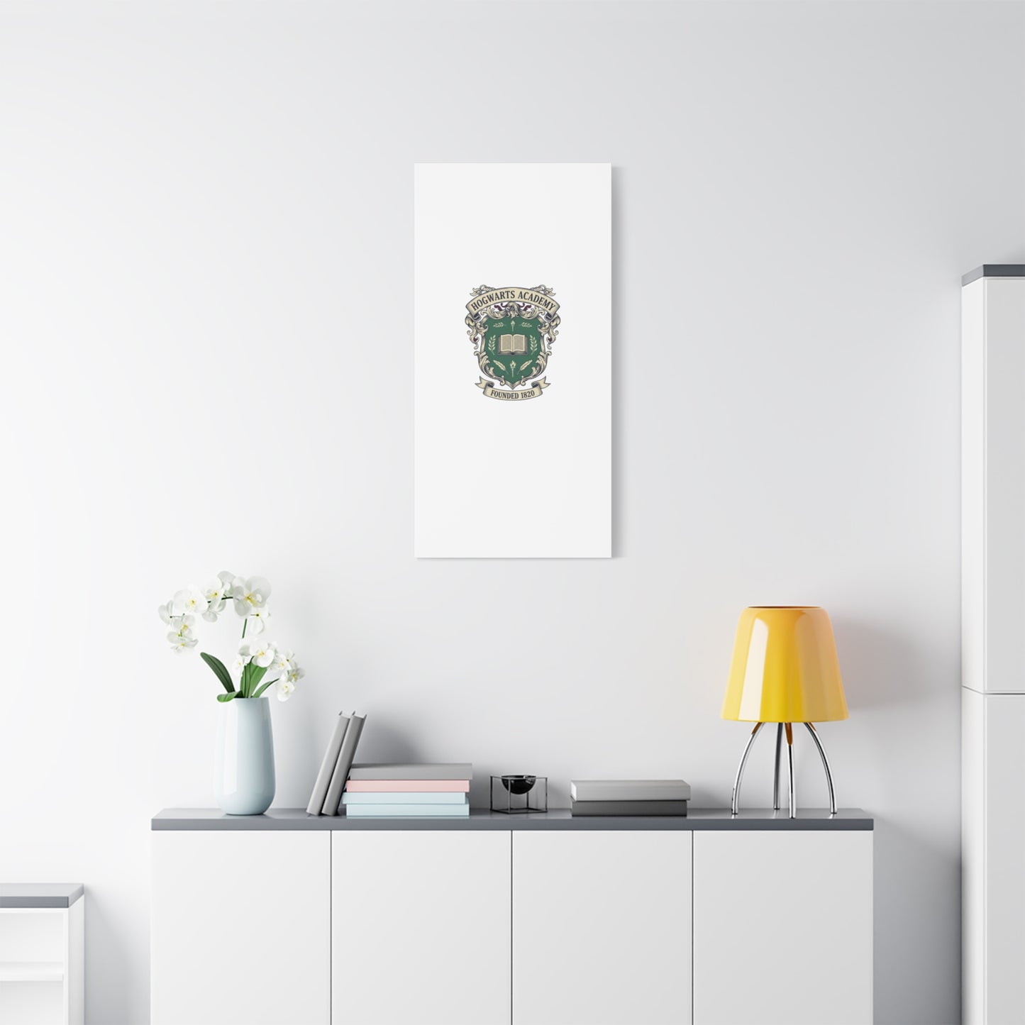 Hogwarts Ivy-Style Emblem Canvas | vintage club logo, old money crest