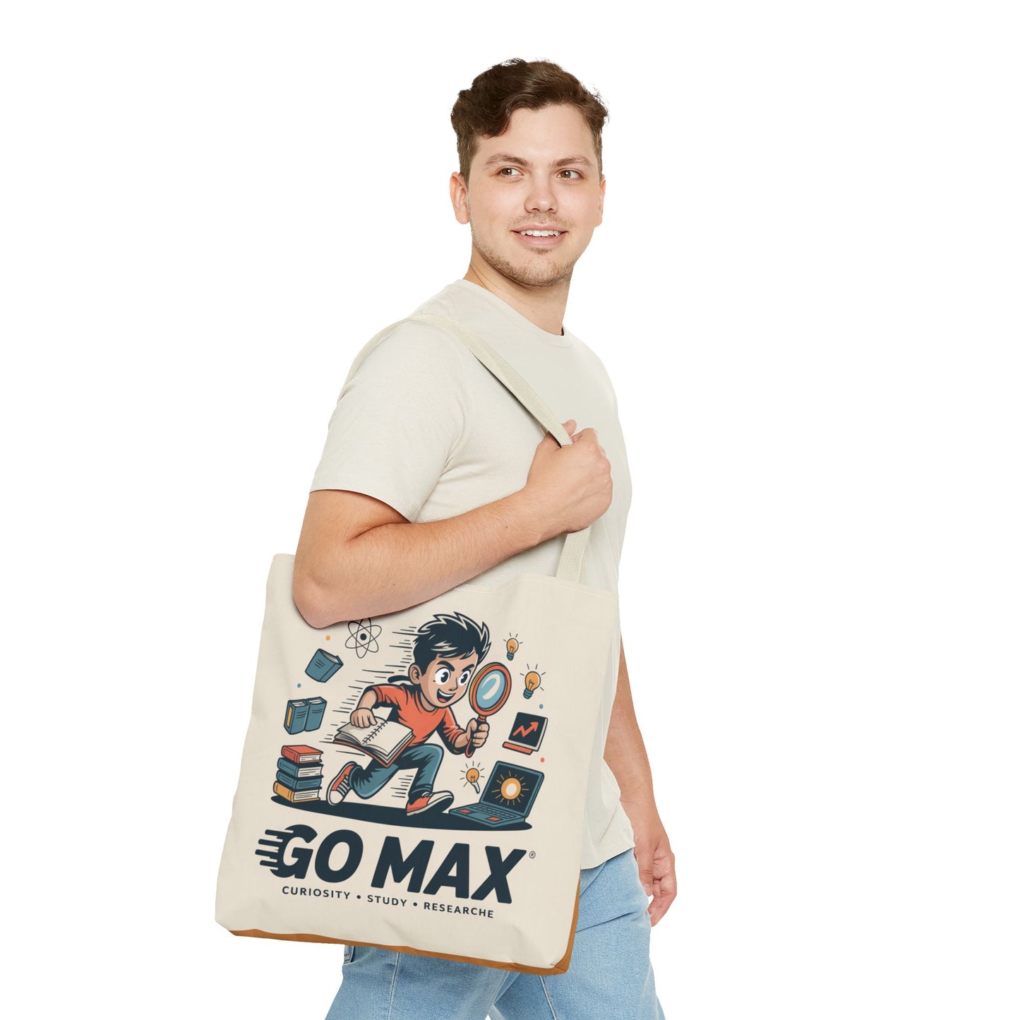 Go Max Study Tote Bag — Curiosity, Research & Learning Canvas Tote