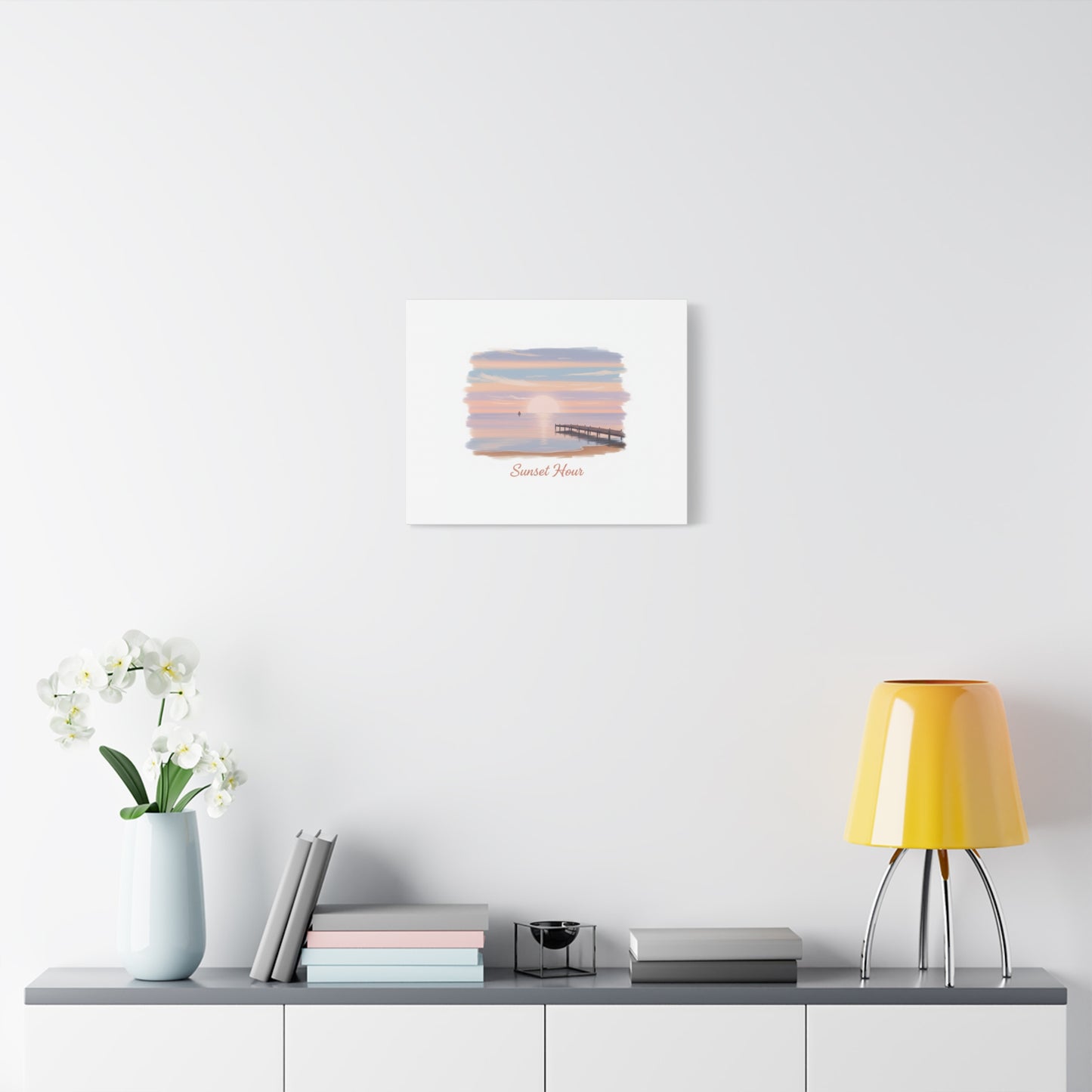 Sunset Hour Canvas, Matte Stretched 1.25" | Minimal Luxe Gold Accent