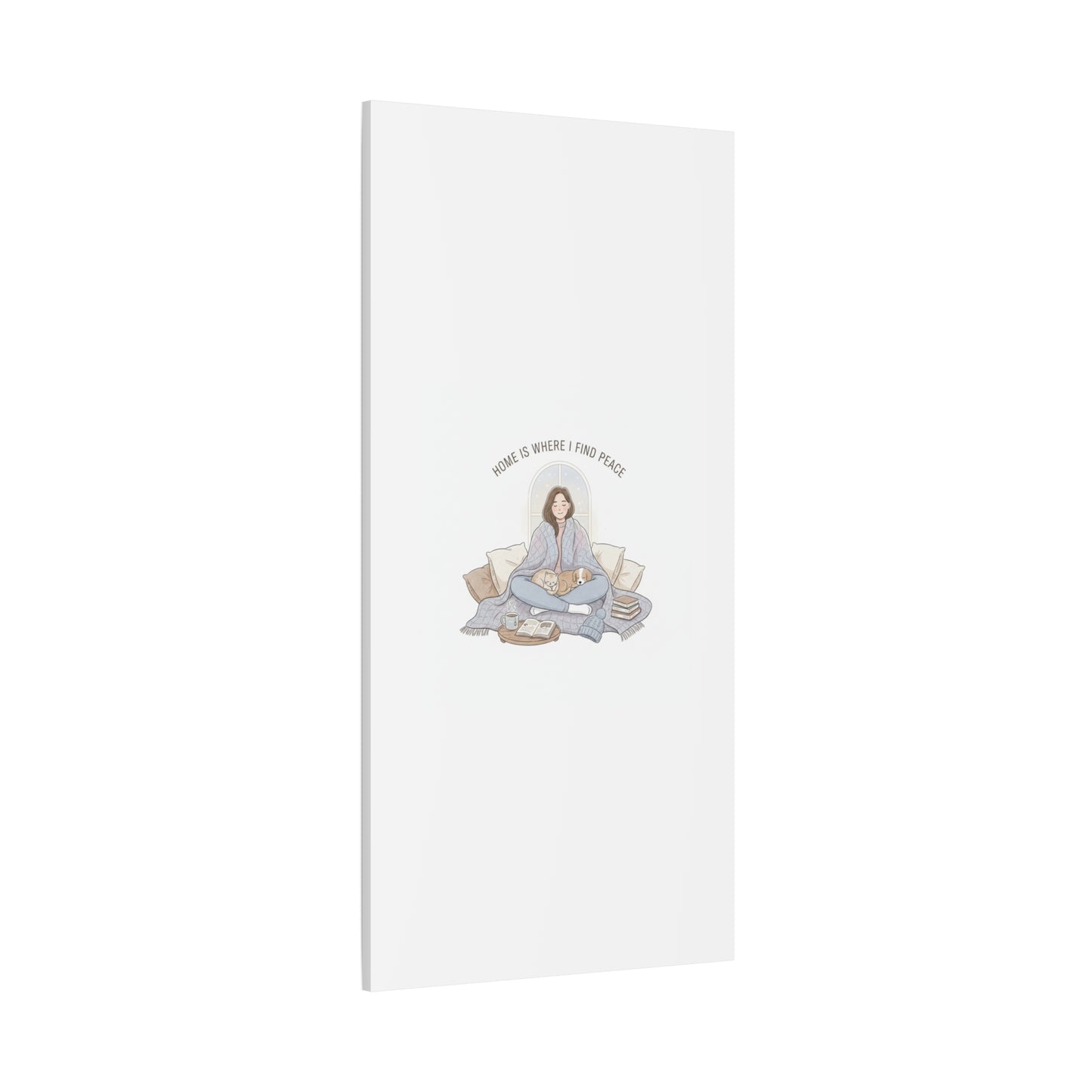 Home Is Where I Find Peace Canvas | Cozy Homebody Wall Art, Introvert Winter