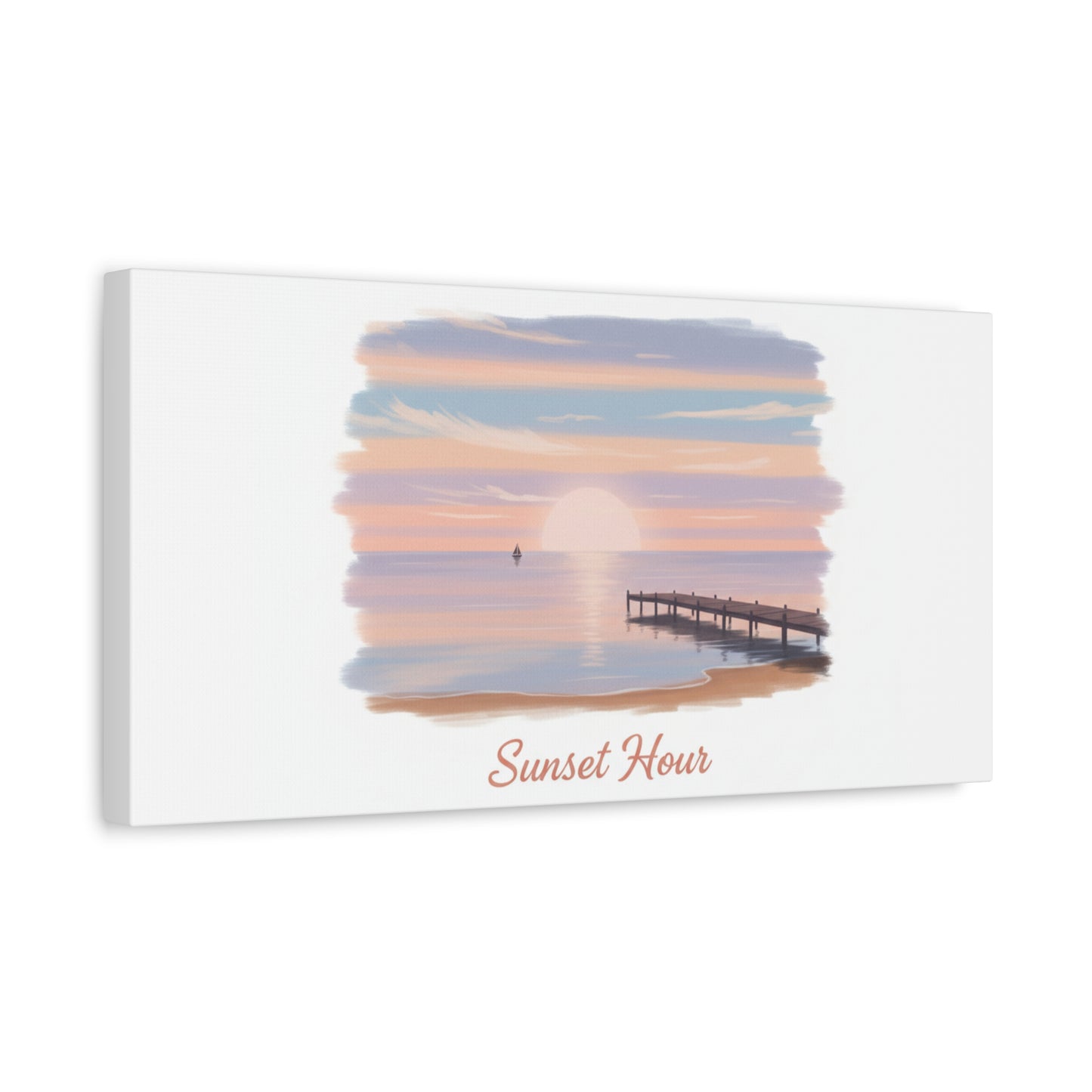 Sunset Hour Canvas, Matte Stretched 1.25" | Minimal Luxe Gold Accent