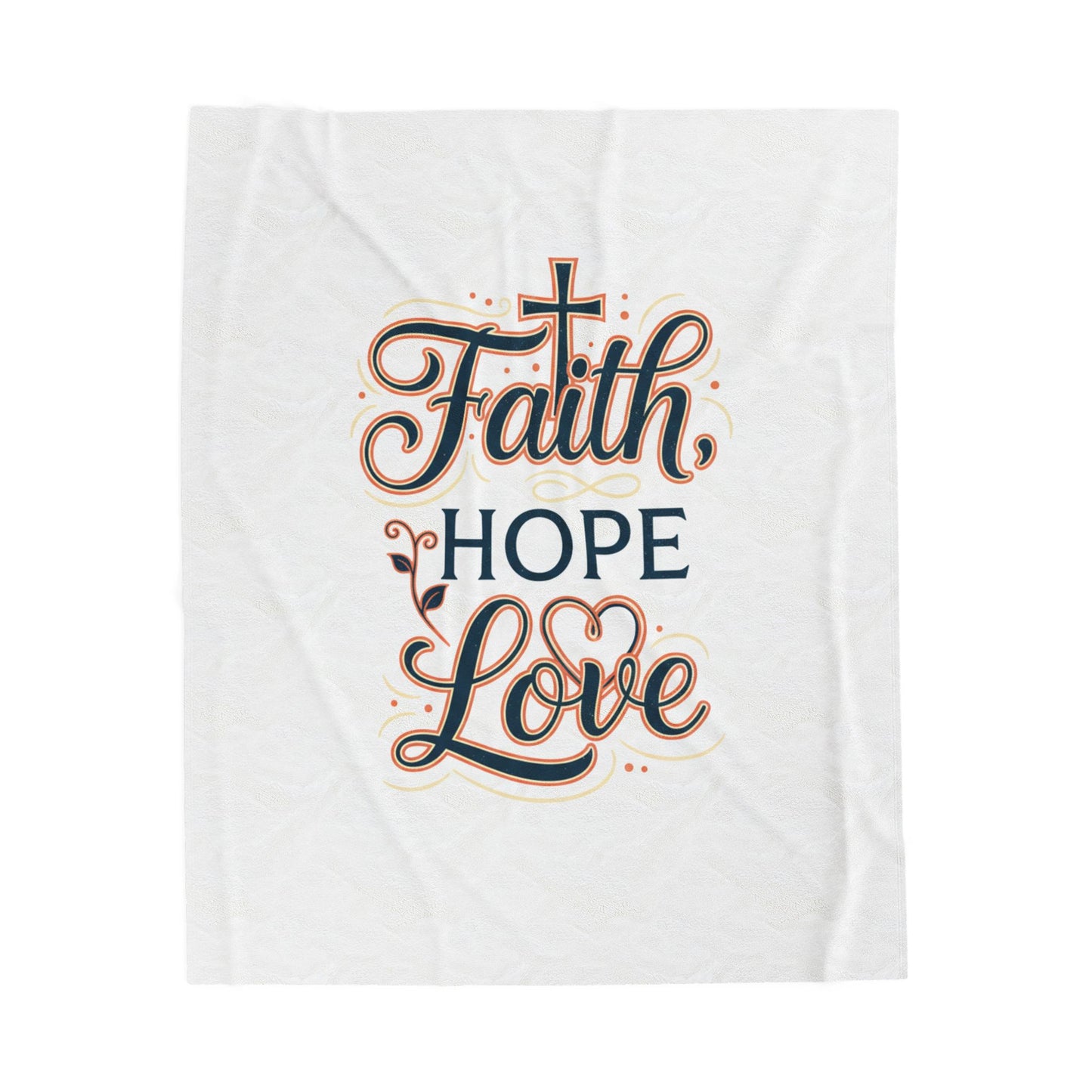 'Faith Hope Love' Velveteen Plush Blanket