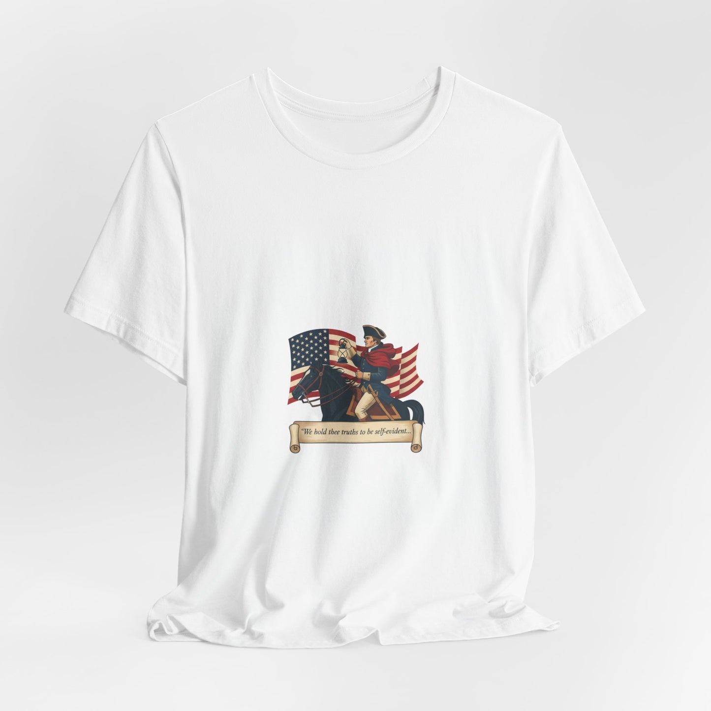 Patriotic Rider Tee | vintage Americana emblem, minimal crest, nature symbols