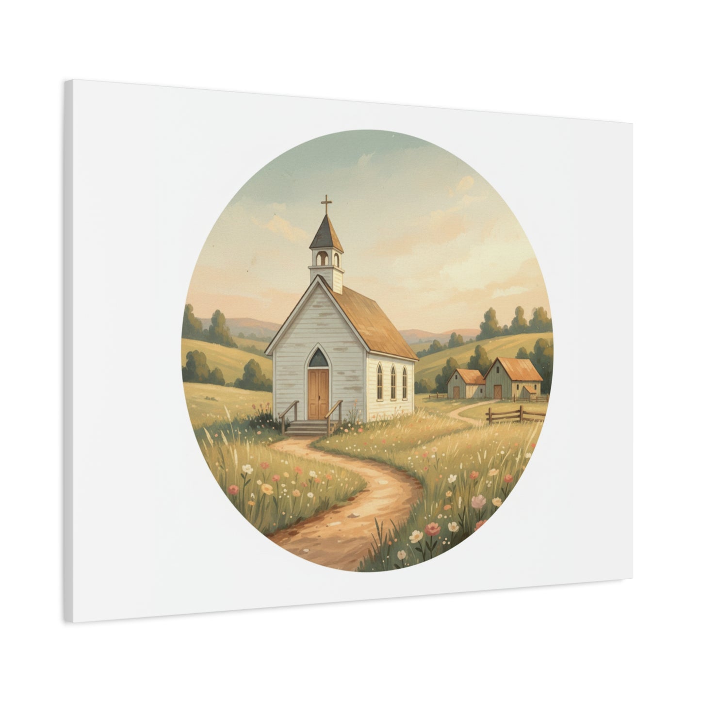 Country Church Matte Canvas, Stretched, 1.25"