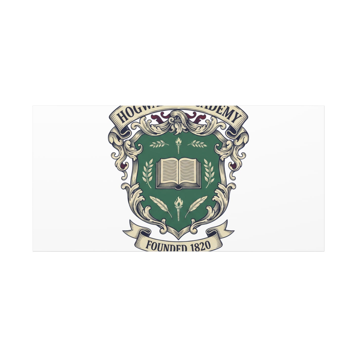 Hogwarts Ivy-Style Emblem Canvas | vintage club logo, old money crest