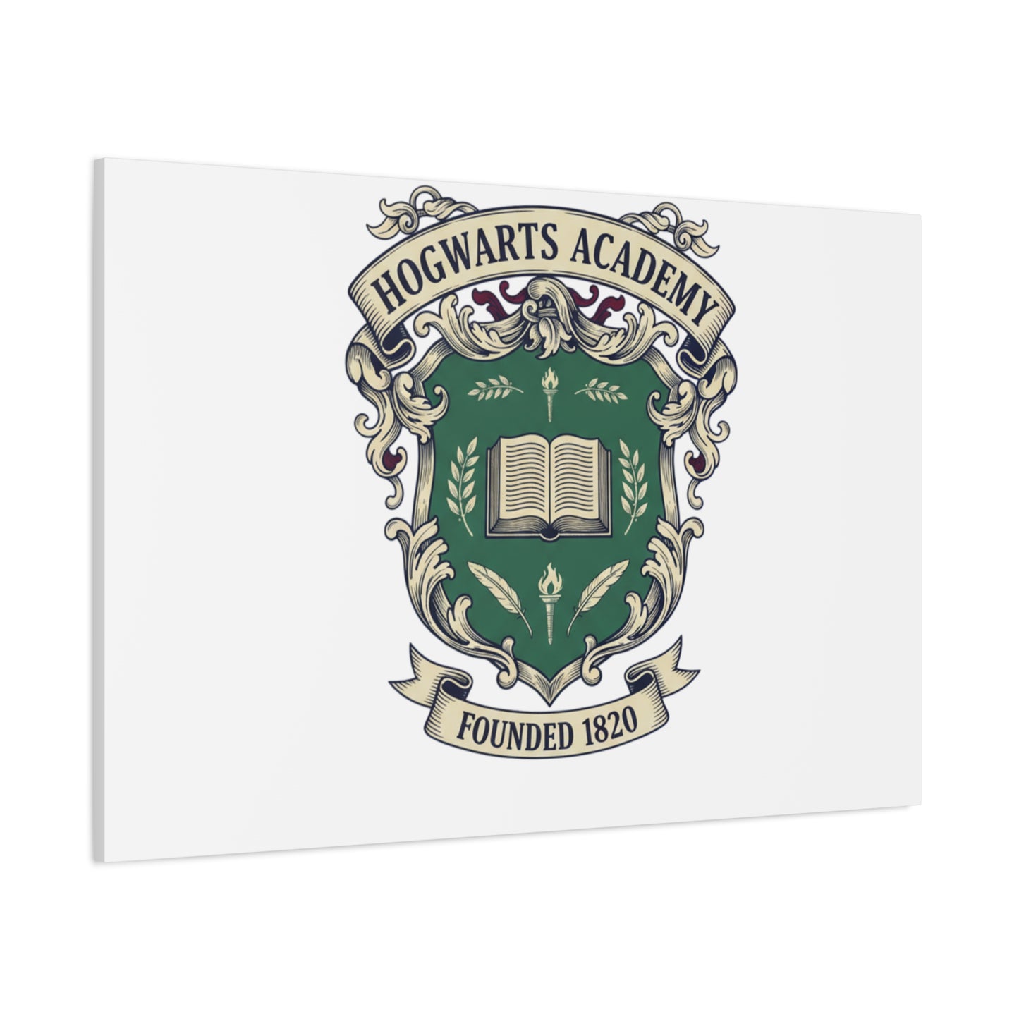 Hogwarts Ivy-Style Emblem Canvas | vintage club logo, old money crest