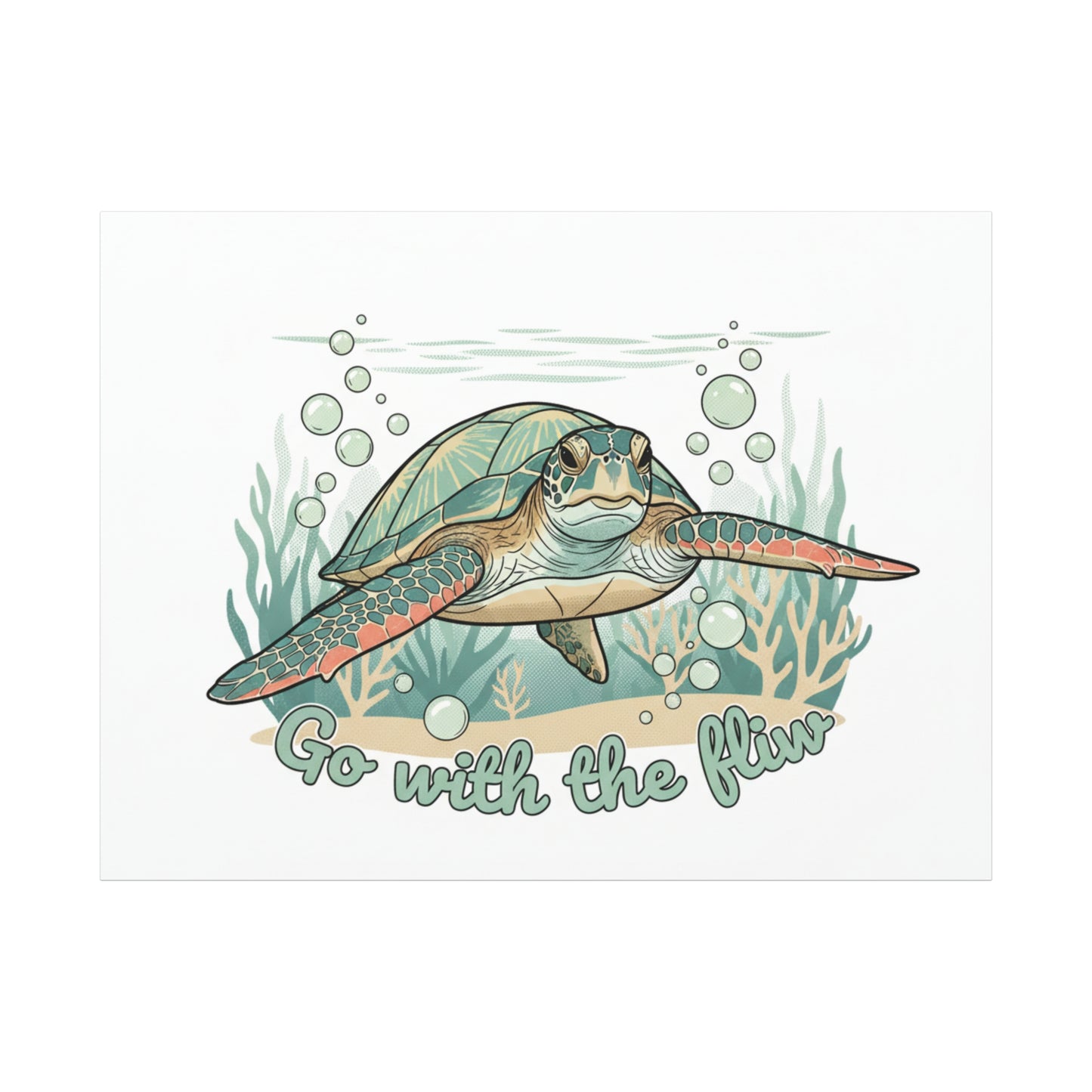 Go with the Flow Turtle Canvas