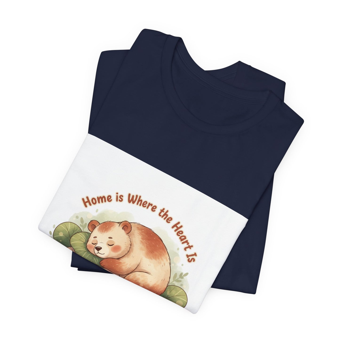 Cozy Sleeping Bear Illustration Tee | cute animal illustration, winter forest art