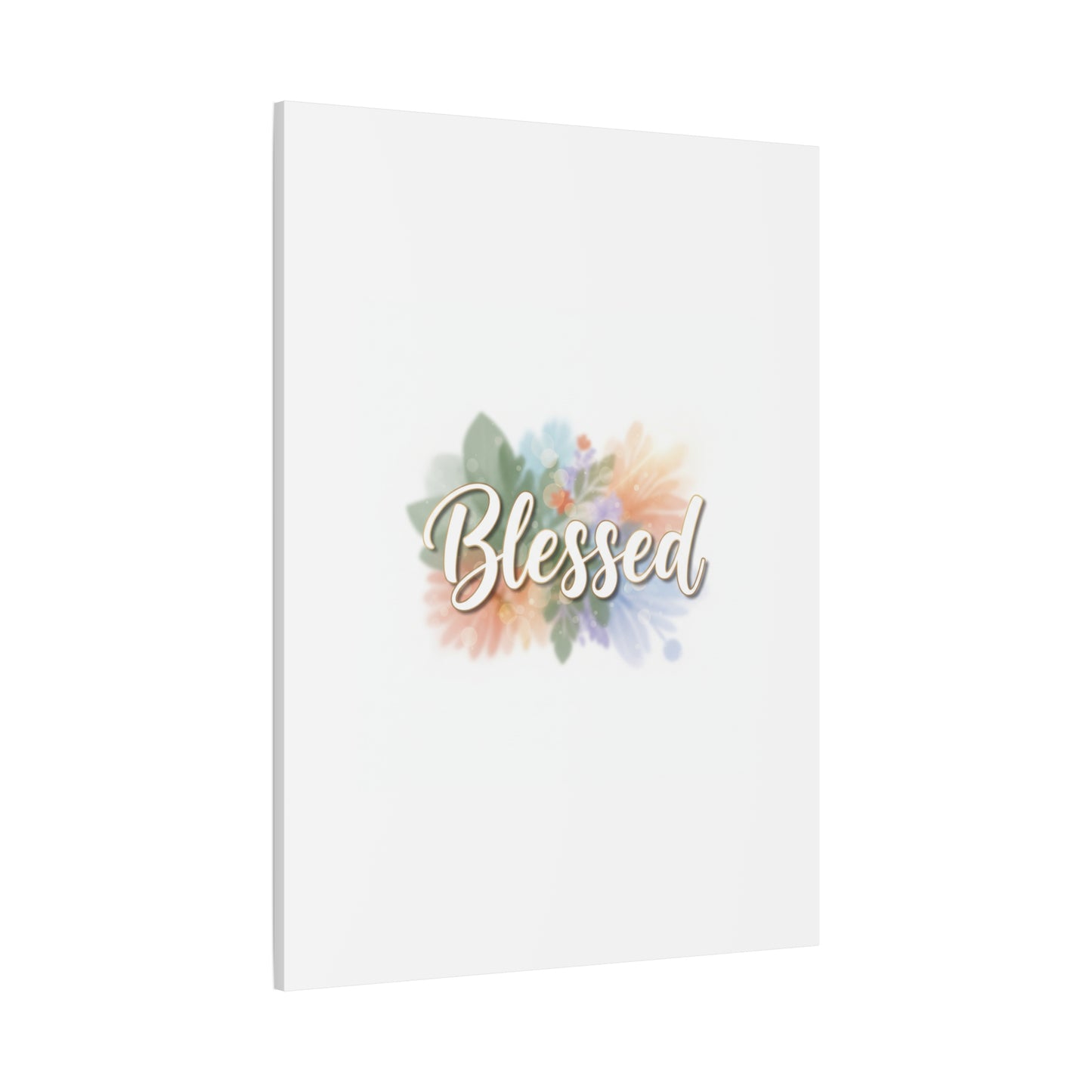 Blessed Floral Script Canvas