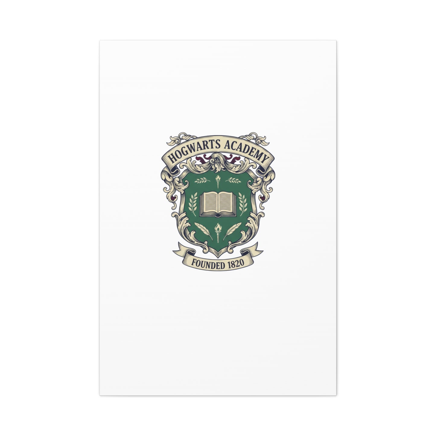 Hogwarts Ivy-Style Emblem Canvas | vintage club logo, old money crest