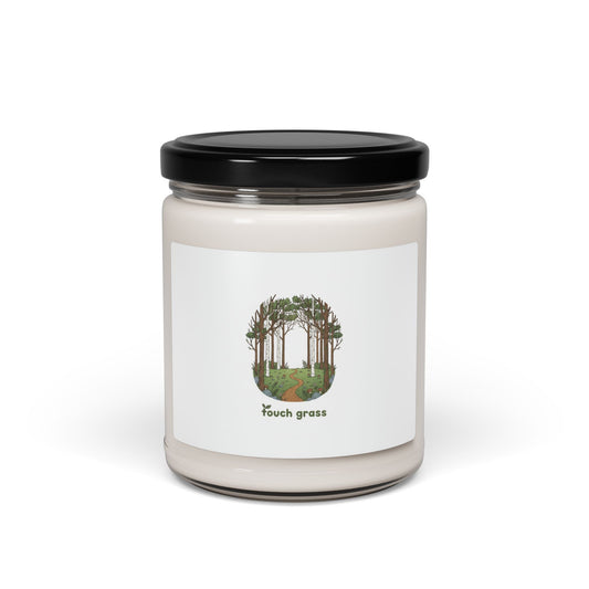 Mossy Woodland Circle candle | Goblincore mushroom aesthetic soy jar