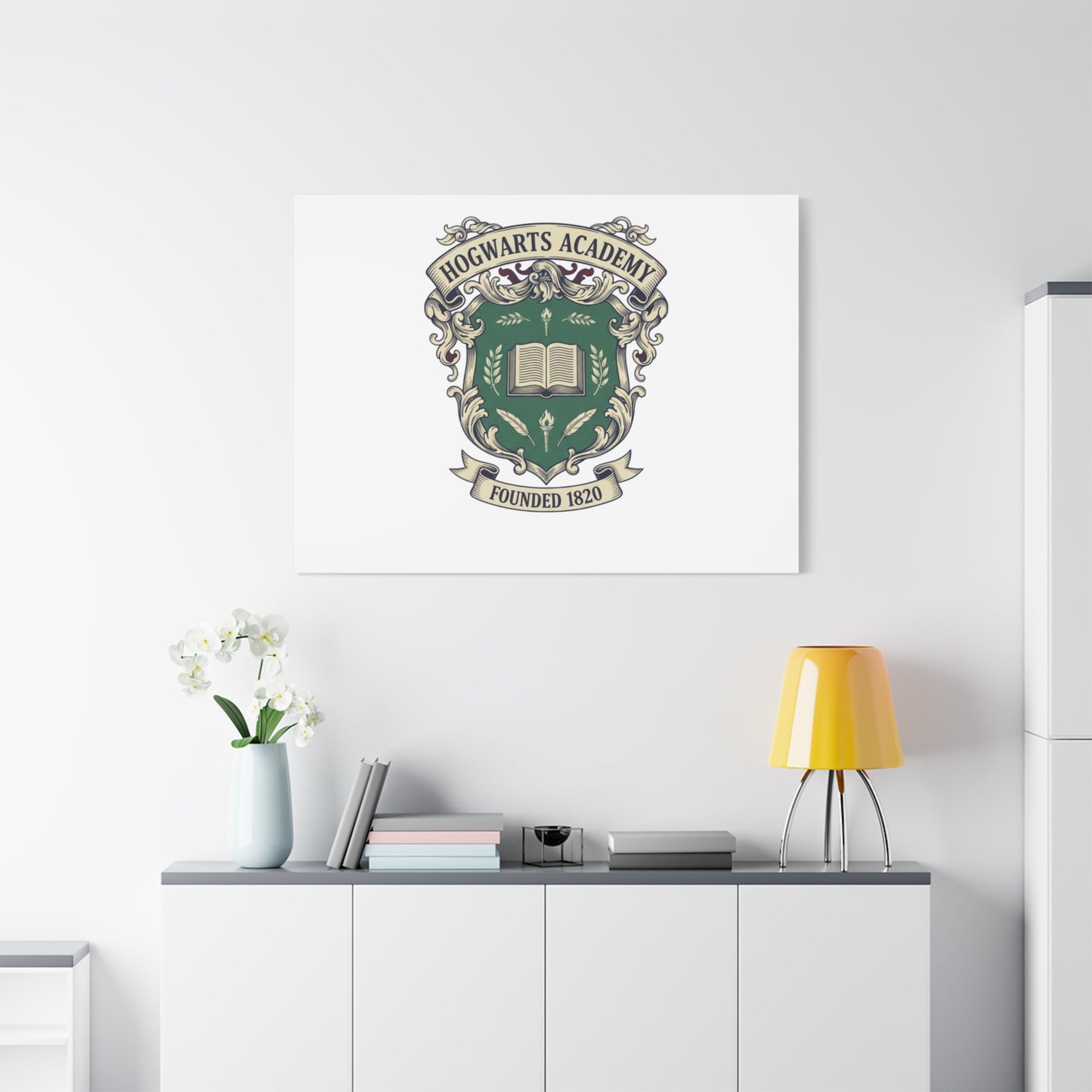 Hogwarts Ivy-Style Emblem Canvas | vintage club logo, old money crest
