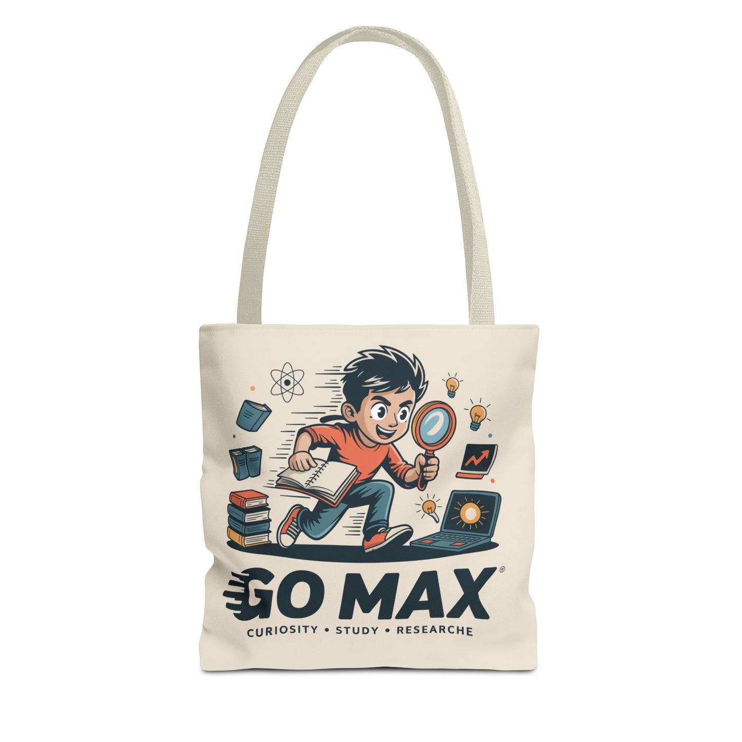 Go Max Study Tote Bag — Curiosity, Research & Learning Canvas Tote