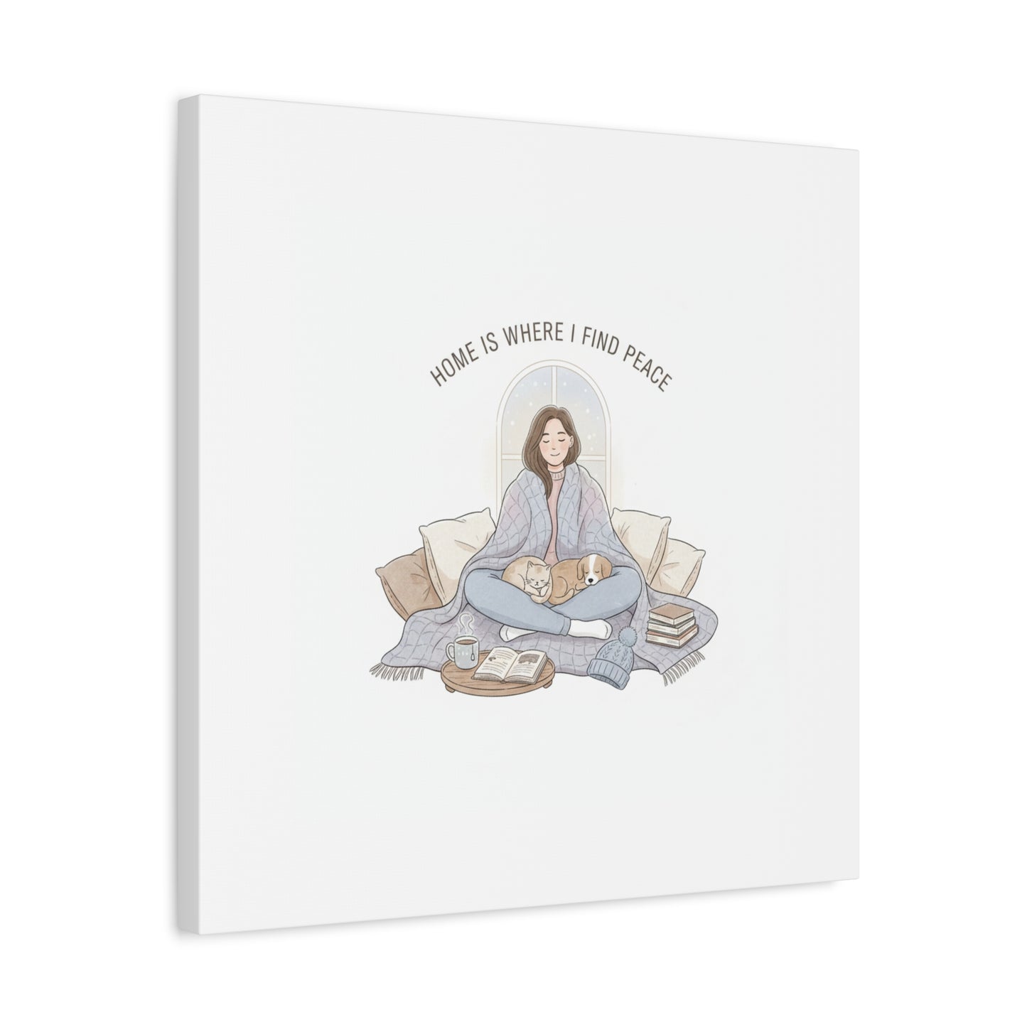 Home Is Where I Find Peace Canvas | Cozy Homebody Wall Art, Introvert Winter