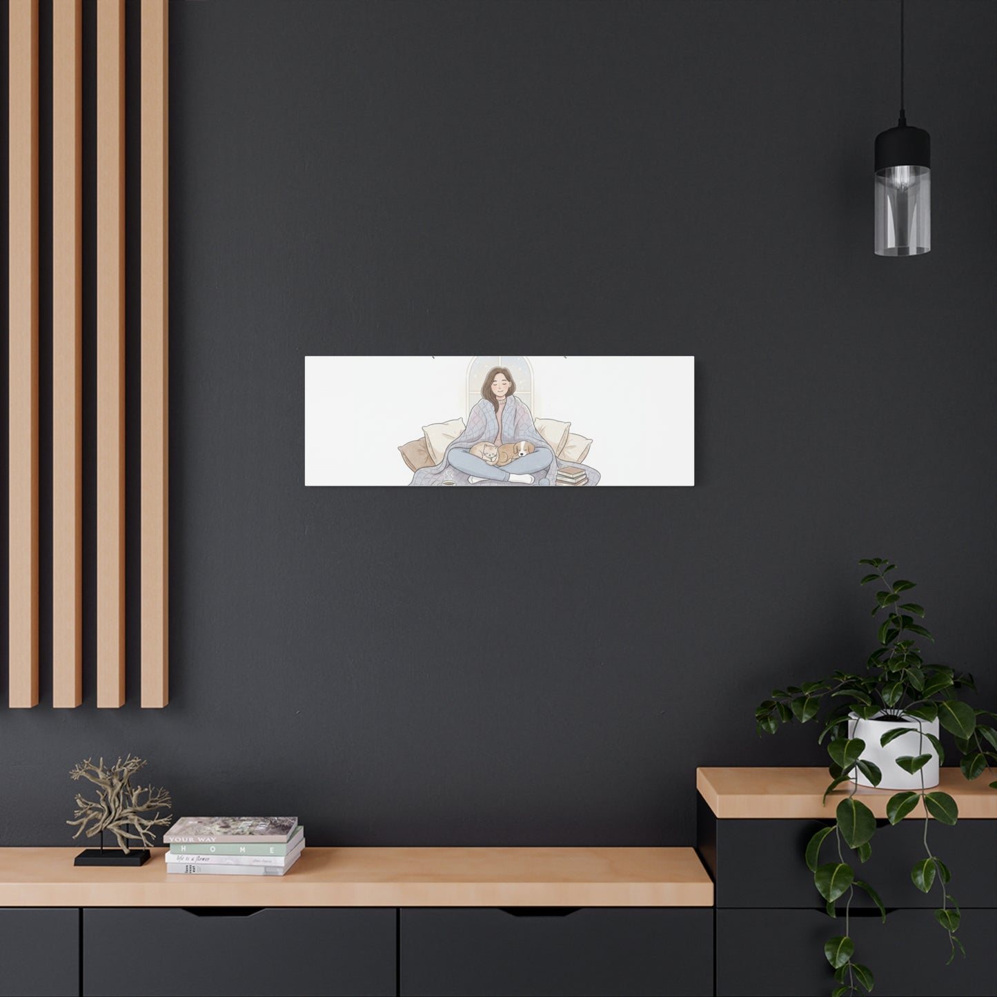 Home Is Where I Find Peace Canvas | Cozy Homebody Wall Art, Introvert Winter