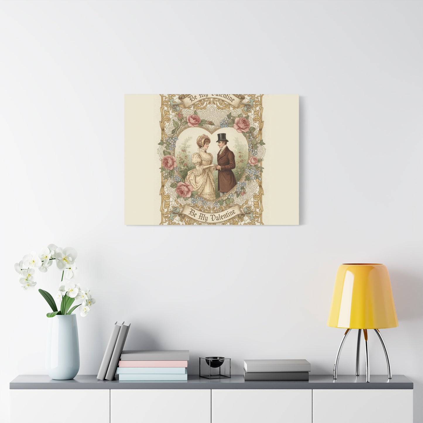 Victorian Valentine Print Canvas | Retro Americana, Vintage Romance