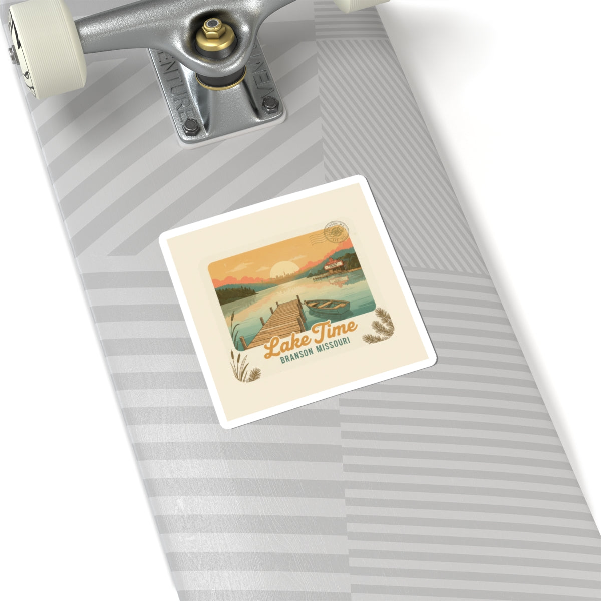 Lake Time Vintage Postcard Kiss-Cut Stickers