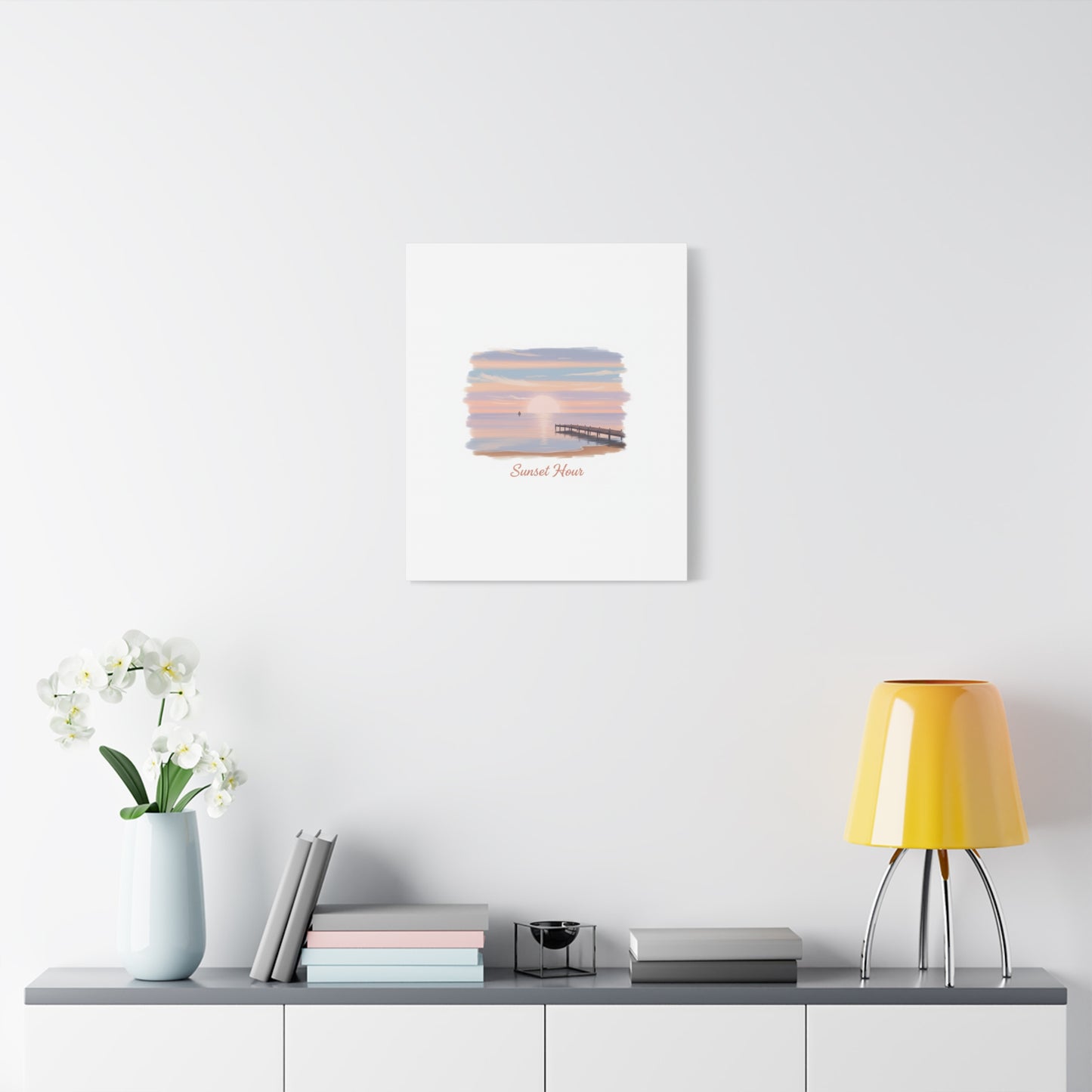 Sunset Hour Canvas, Matte Stretched 1.25" | Minimal Luxe Gold Accent