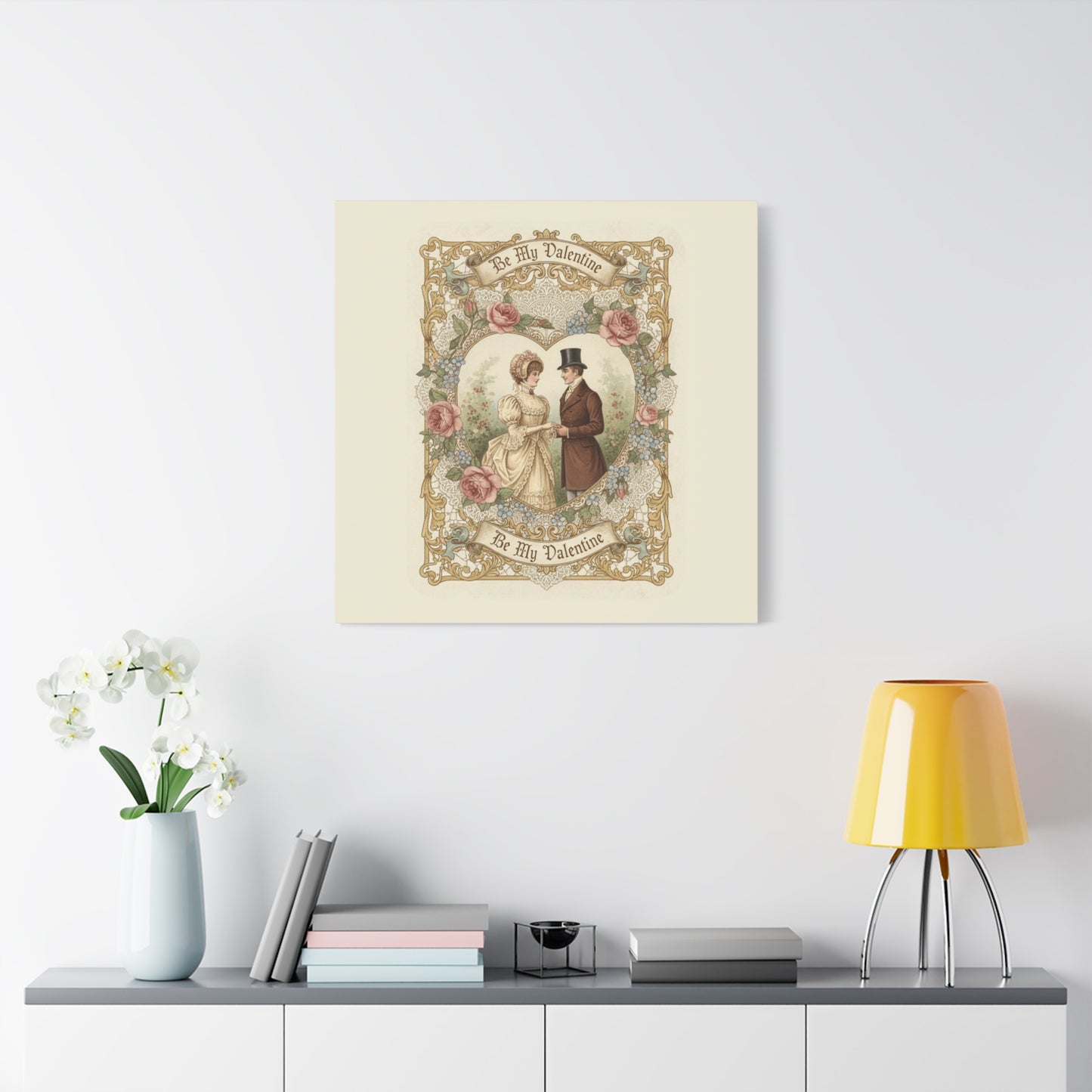 Victorian Valentine Print Canvas | Retro Americana, Vintage Romance