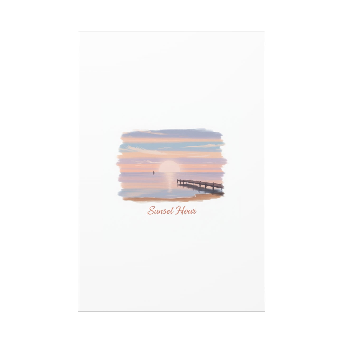Sunset Hour Canvas, Matte Stretched 1.25" | Minimal Luxe Gold Accent