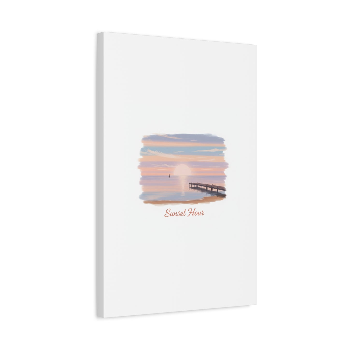 Sunset Hour Canvas, Matte Stretched 1.25" | Minimal Luxe Gold Accent