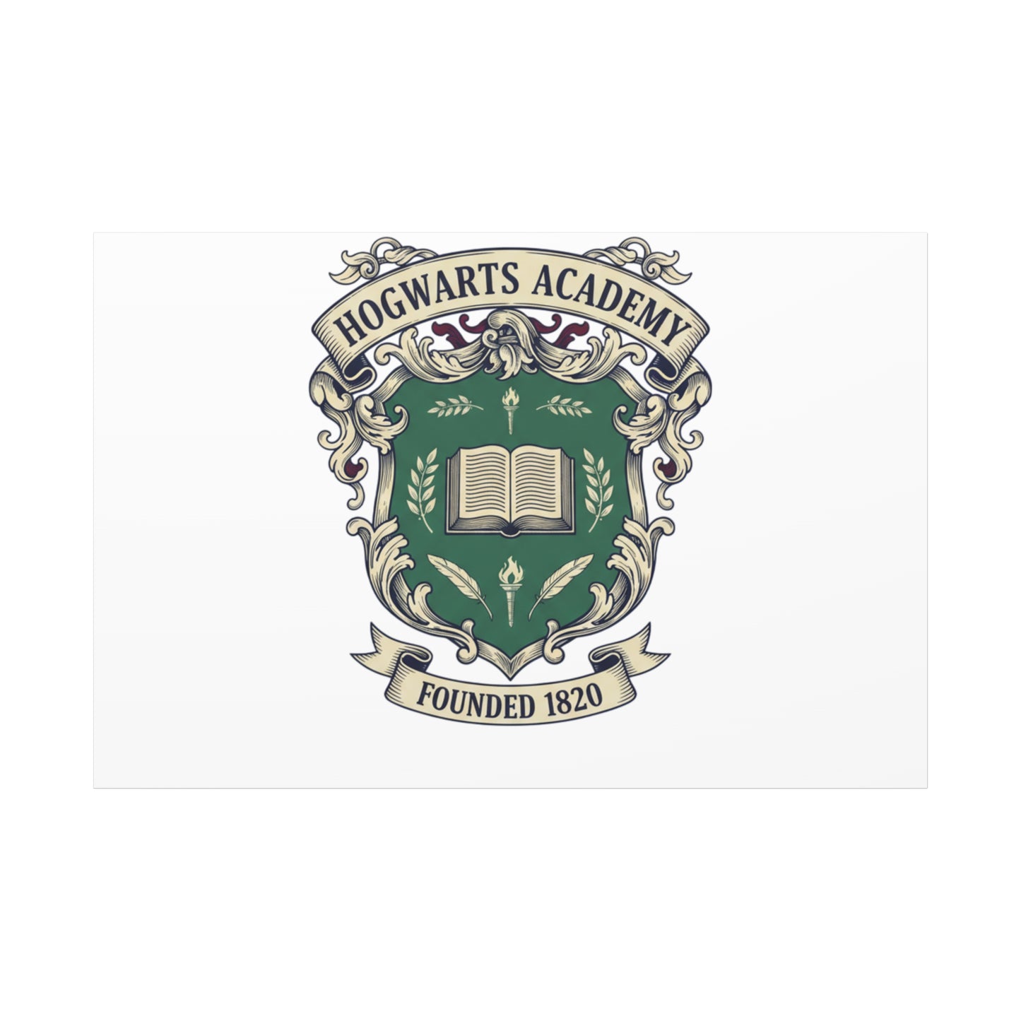 Hogwarts Ivy-Style Emblem Canvas | vintage club logo, old money crest