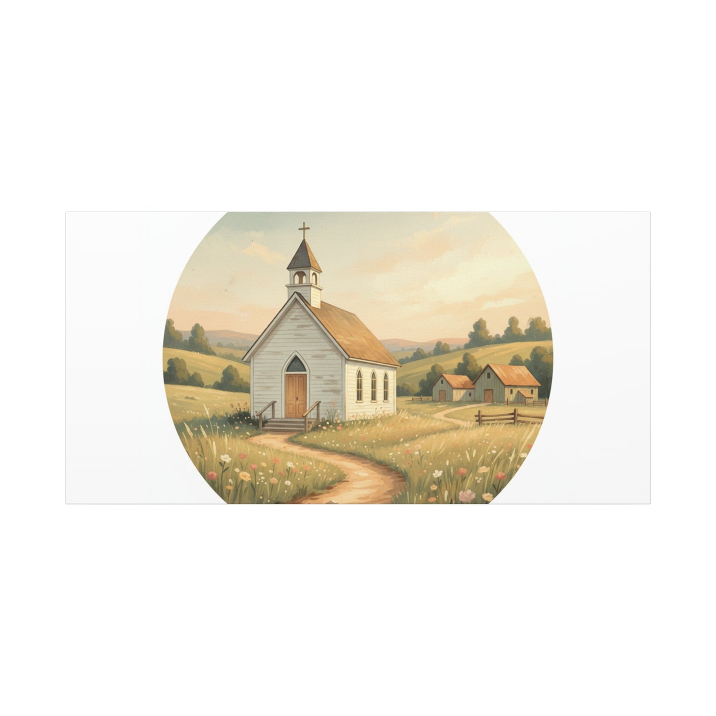 Country Church Matte Canvas, Stretched, 1.25"
