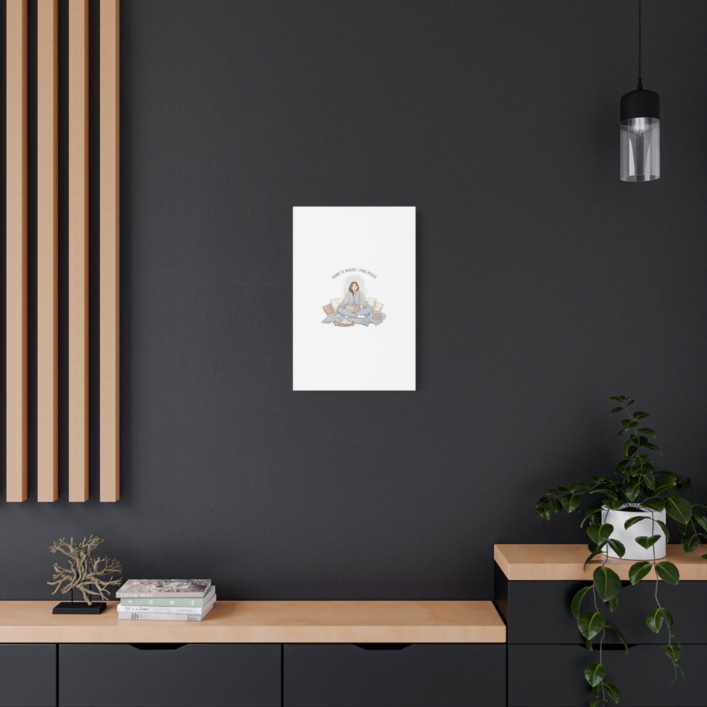 Home Is Where I Find Peace Canvas | Cozy Homebody Wall Art, Introvert Winter