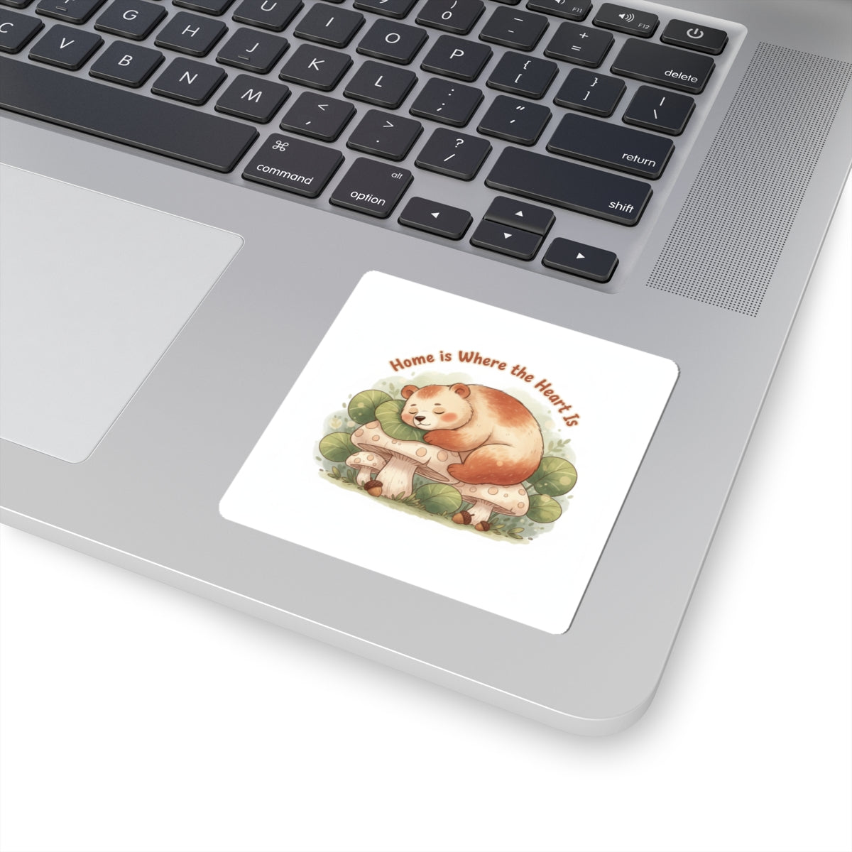 Cozy Sleeping Bear Sticker | cute critter sticker, winter forest art