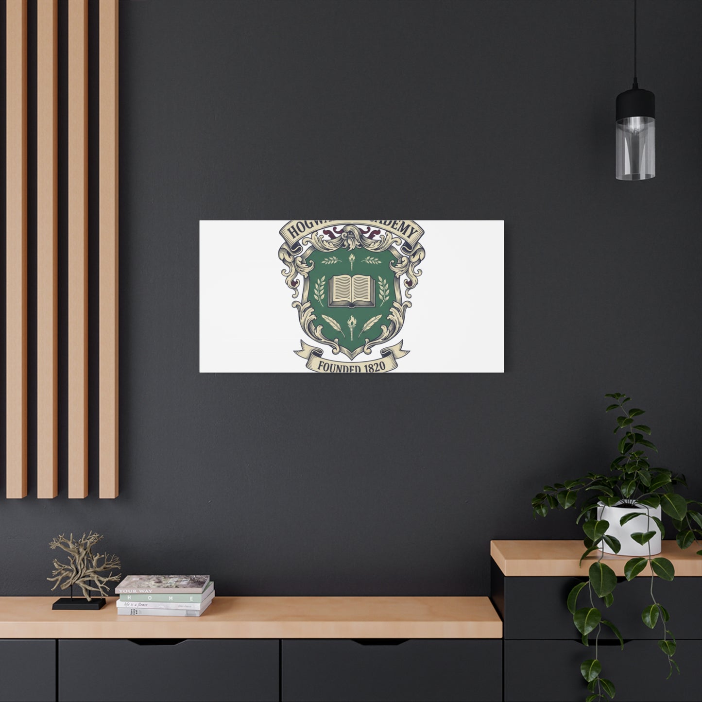 Hogwarts Ivy-Style Emblem Canvas | vintage club logo, old money crest