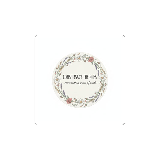 Conspiracy Theories Floral Sticker | Minimal Luxe Gold Accents
