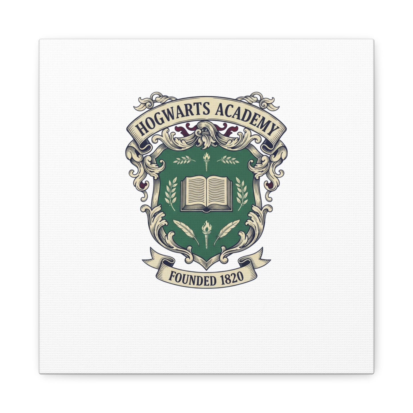 Hogwarts Ivy-Style Emblem Canvas | vintage club logo, old money crest