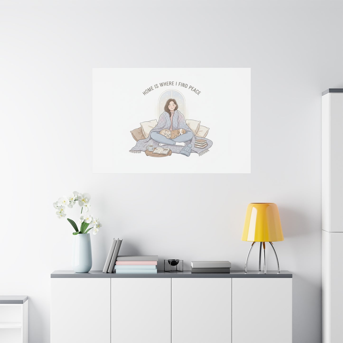 Home Is Where I Find Peace Canvas | Cozy Homebody Wall Art, Introvert Winter