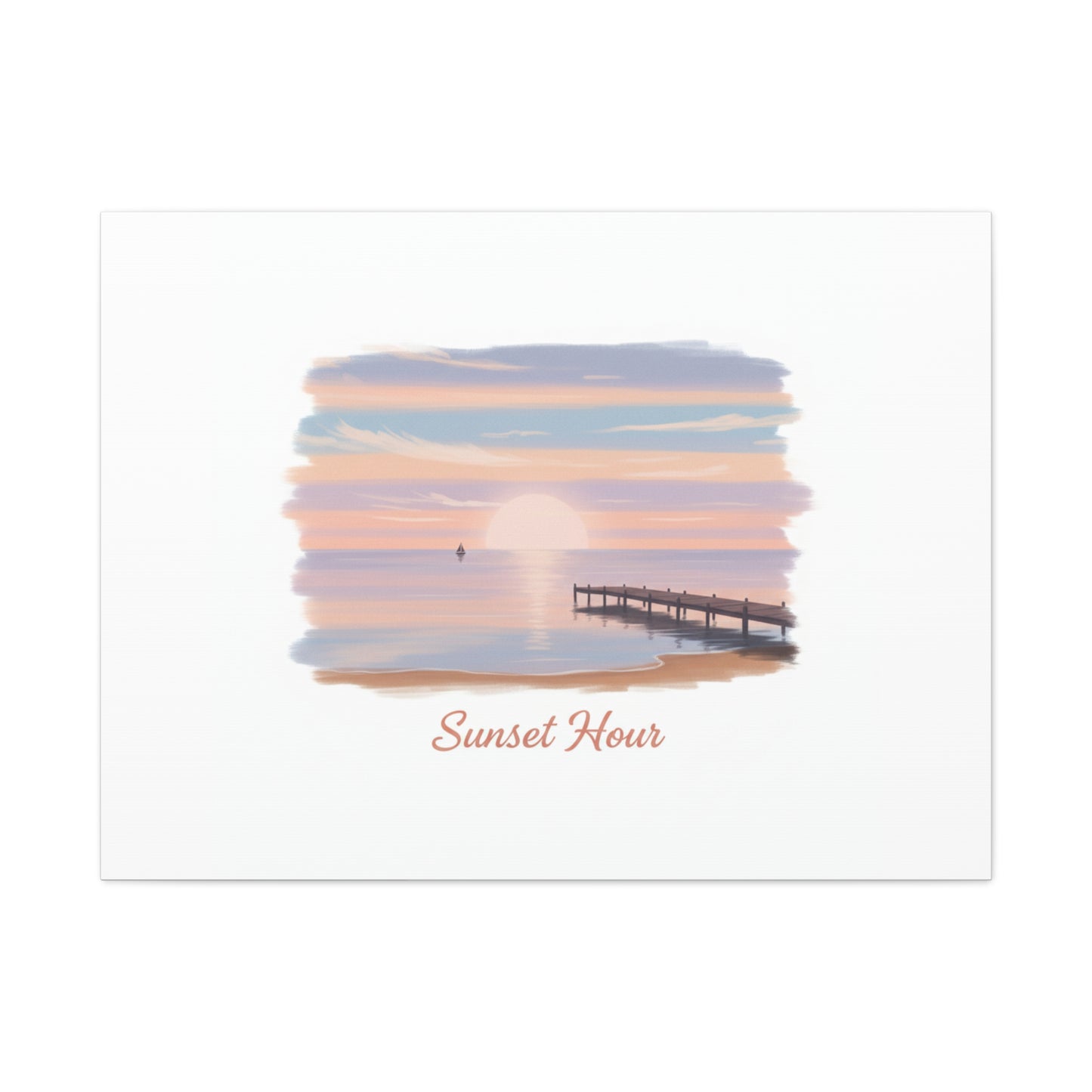 Sunset Hour Canvas, Matte Stretched 1.25" | Minimal Luxe Gold Accent