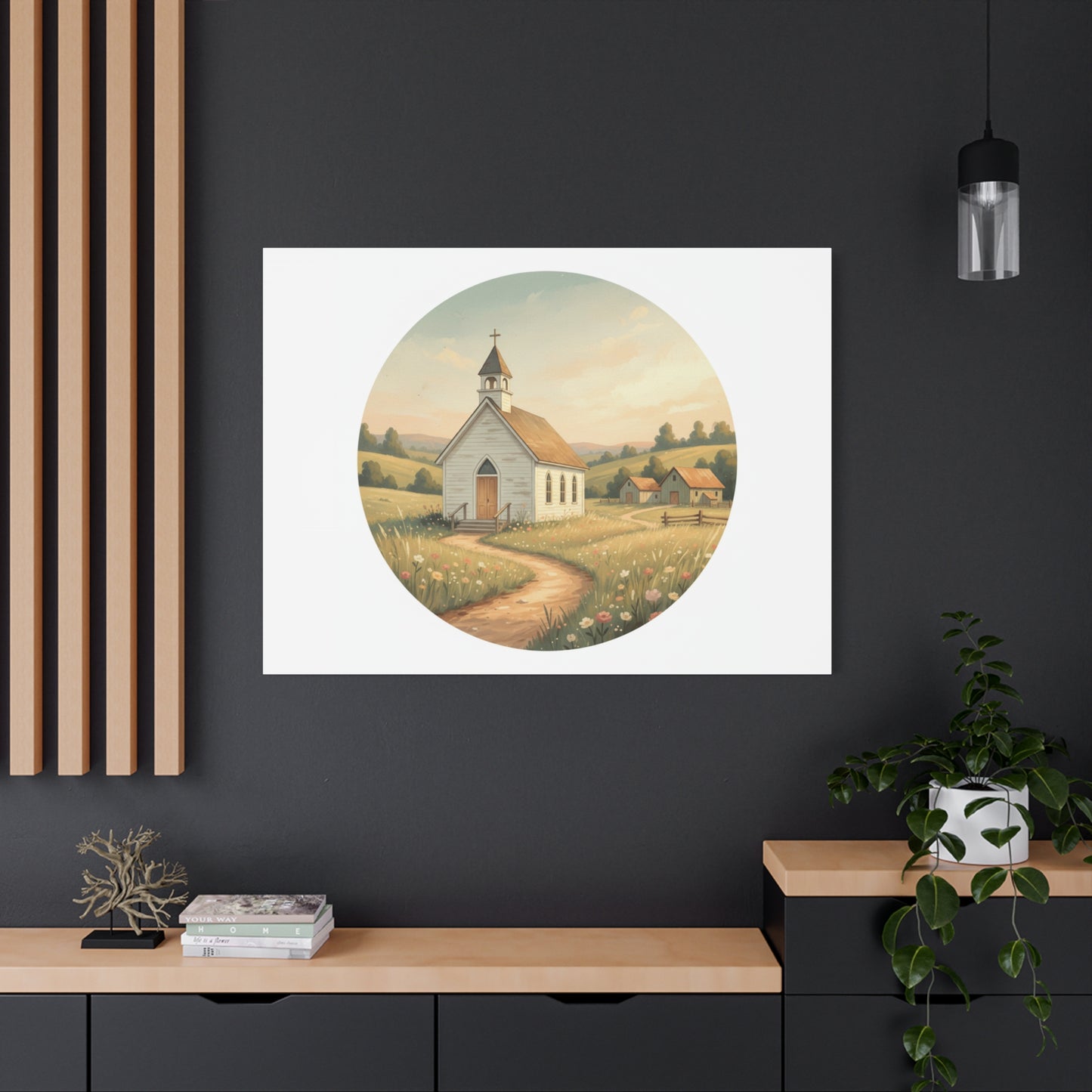 Country Church Matte Canvas, Stretched, 1.25"