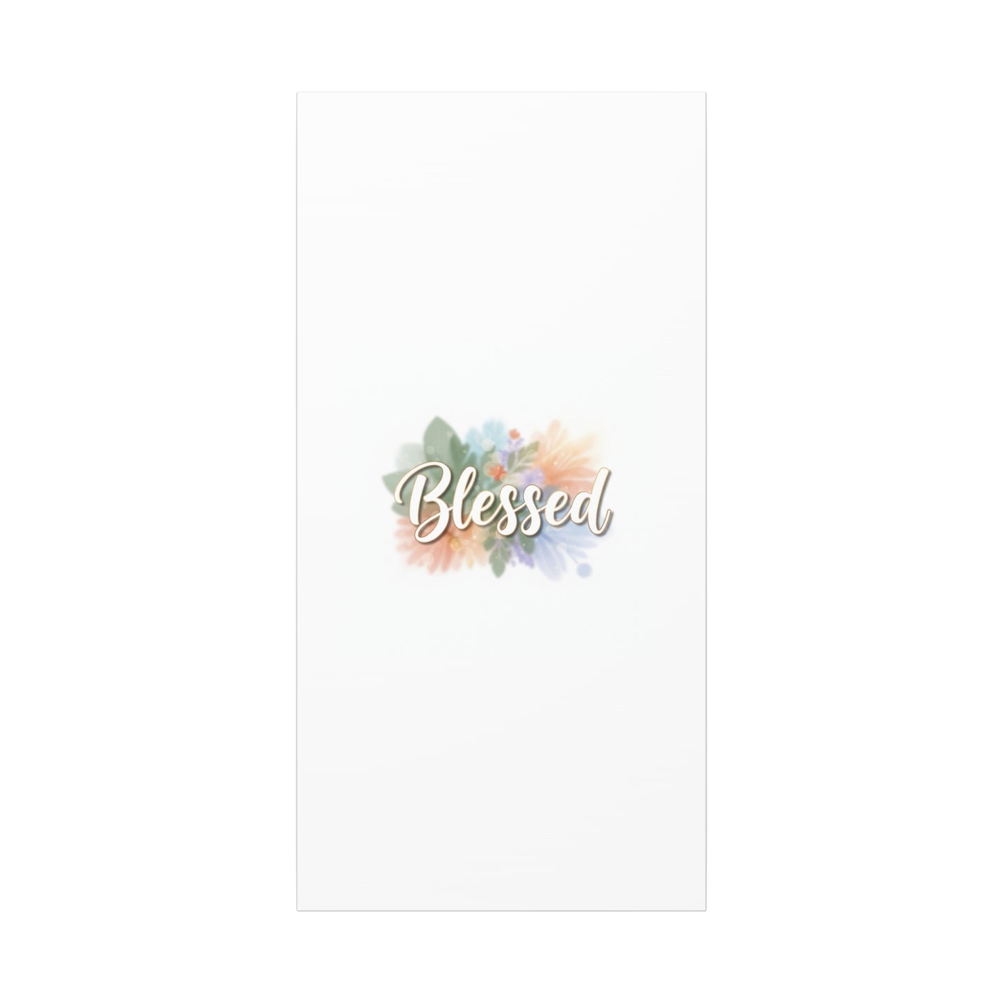 Blessed Floral Script Canvas